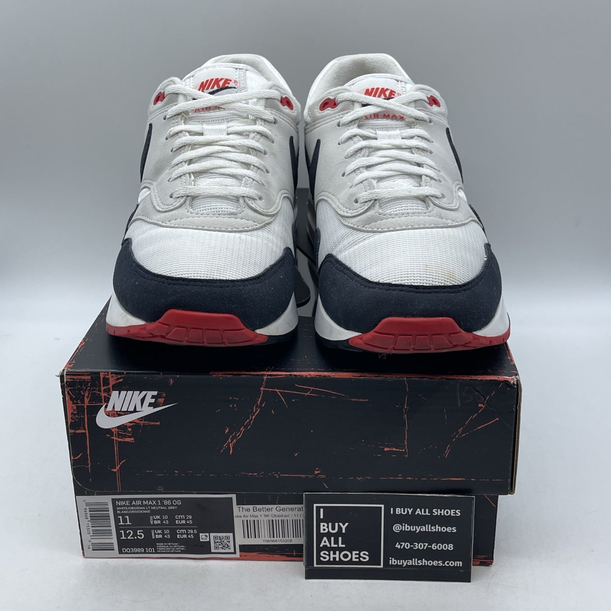 Size 11 - Nike Air Max 1 '86 OG Big Bubble Obsidian (DQ3989-101)