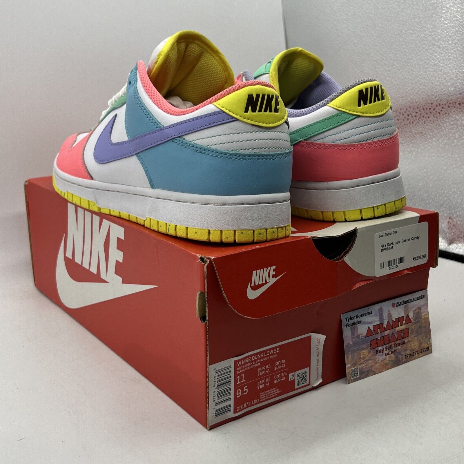 Size 11 - Nike Dunk SE Low Candy W Blue Purple Pink Yellow White (DD1872-100)