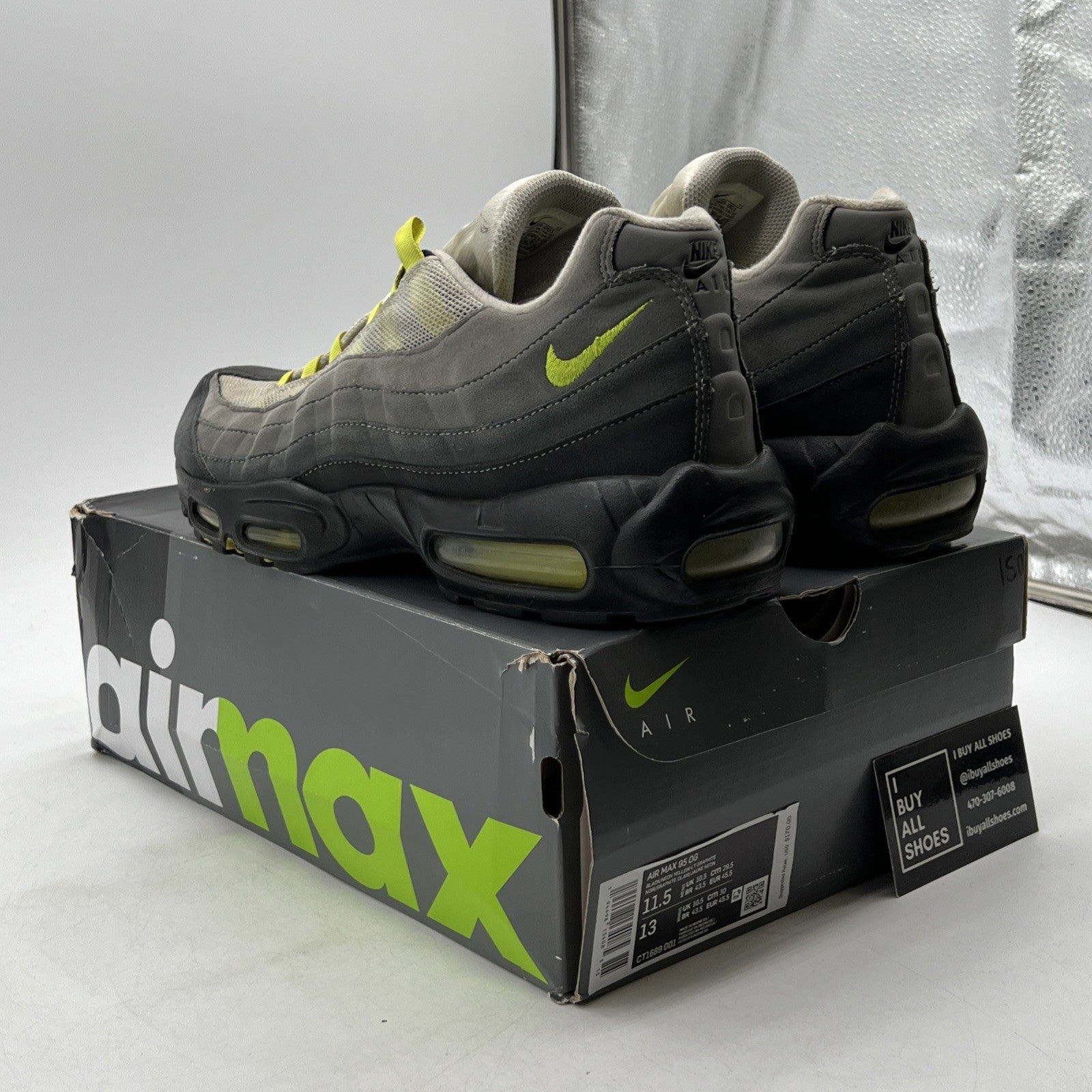 Size 11.5 - Nike Air Max 95 OG 2020 Neon (CT1689-001)