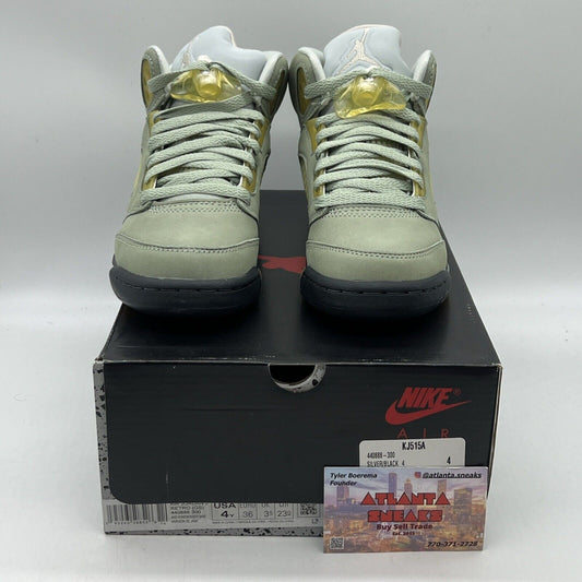 Size 4Y - Jordan 5 JADE HORIZON 2022 Brand New Og All Grey Suede  Desert Sand