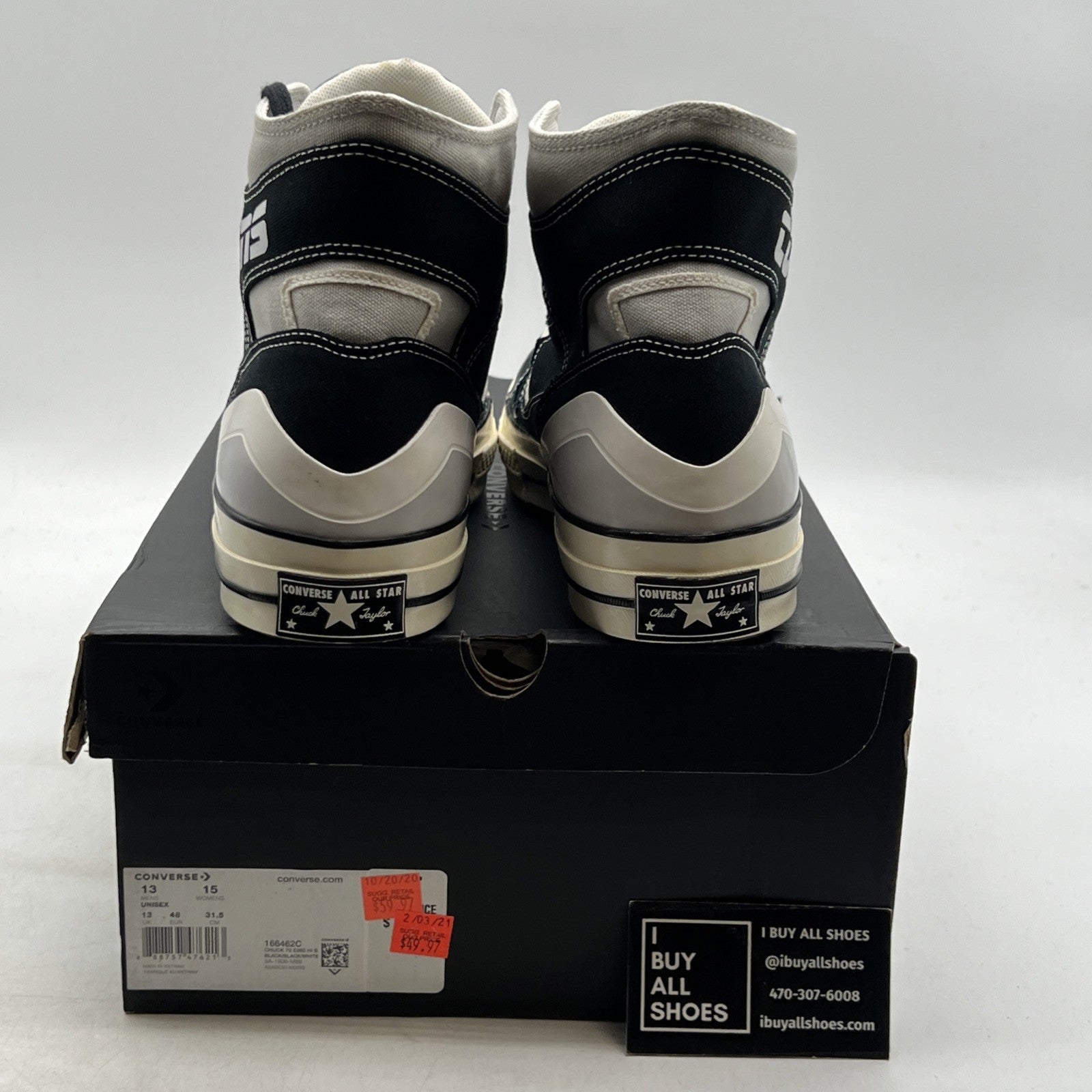 Size 13 - Converse Chuck 70 E260 High Black/White (166462C)