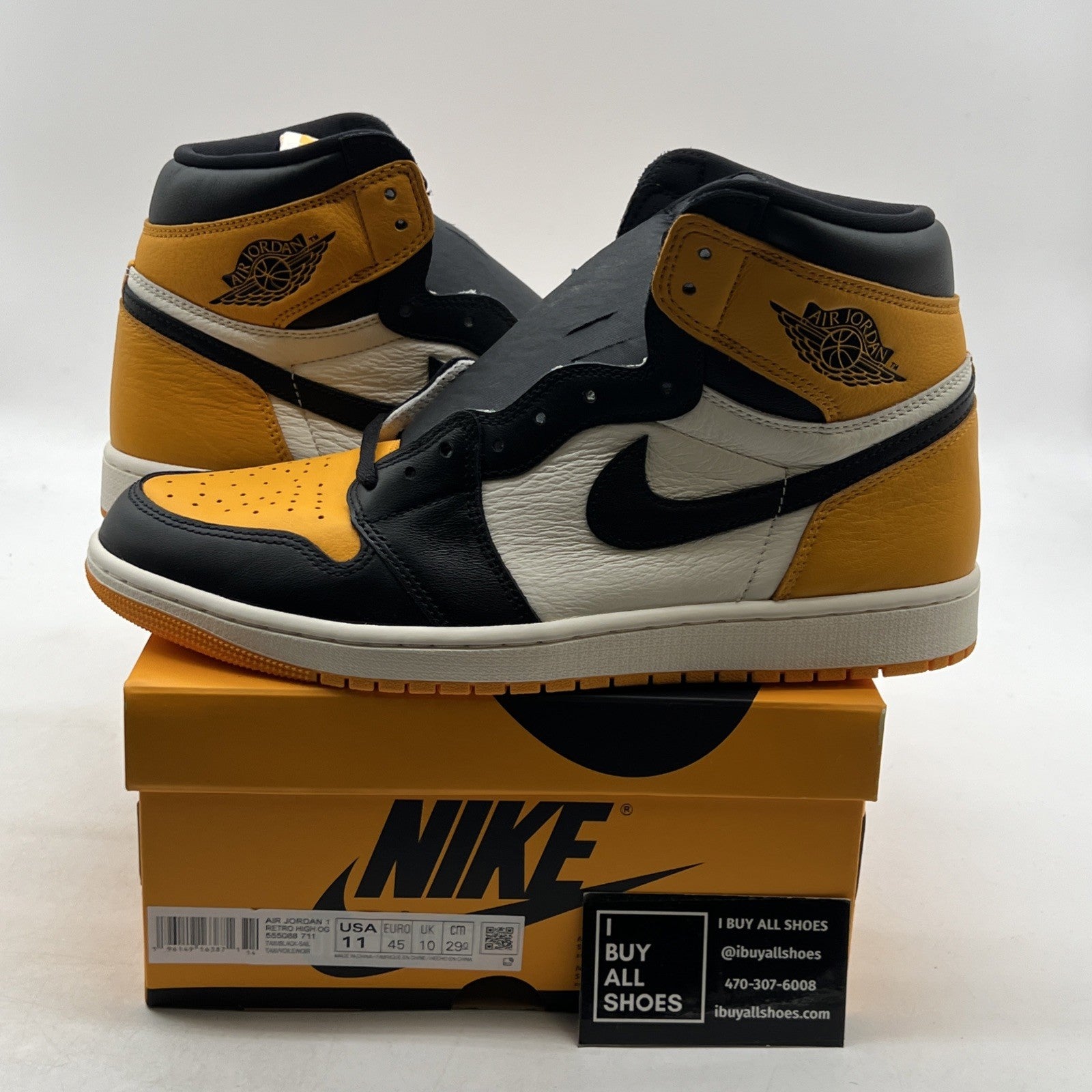 Size 11 - Air Jordan 1 Retro OG High Yellow Toe (555088-711)
