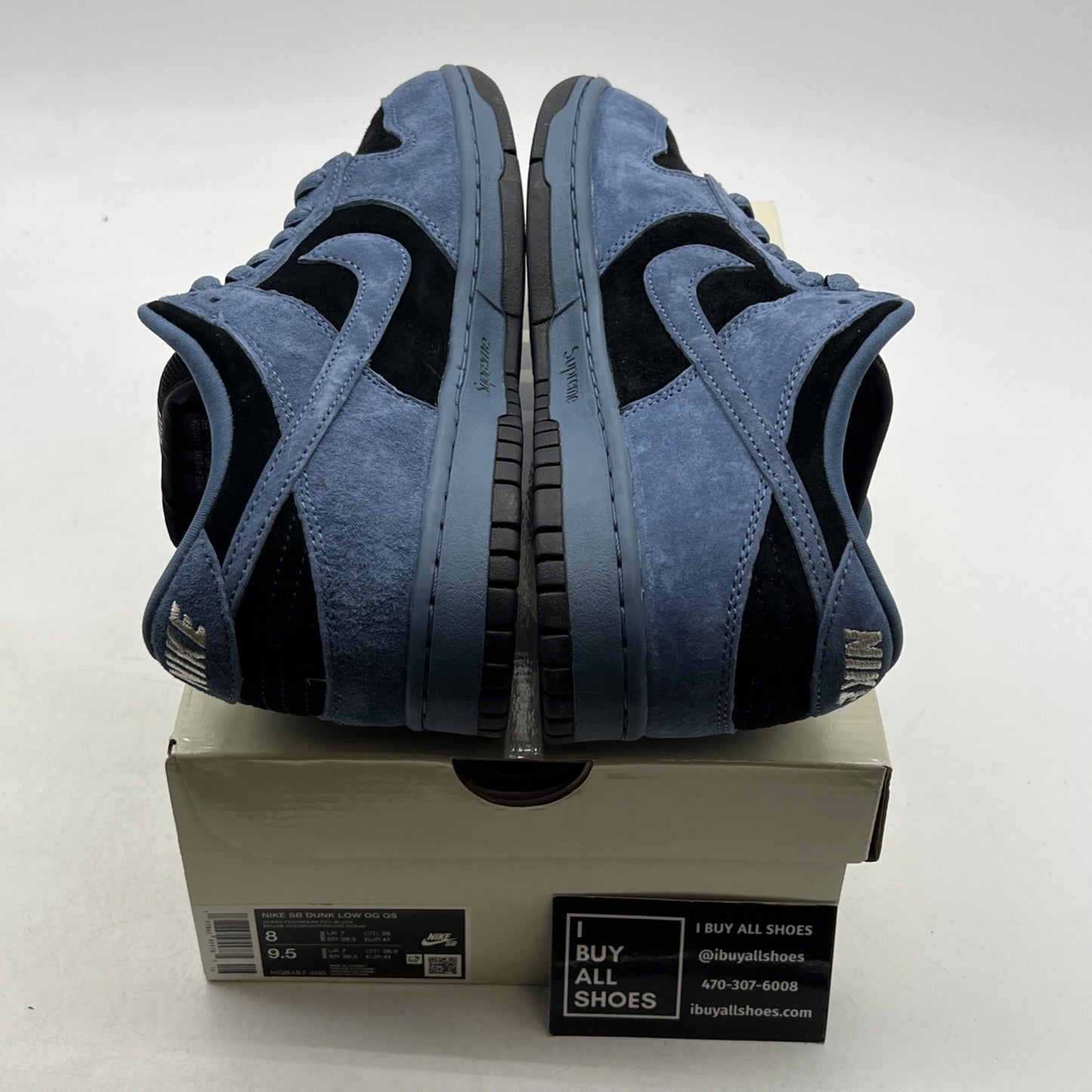 Size 8 - Nike Supreme x Dunk SB Low Ocean Fog (HQ8487-400)