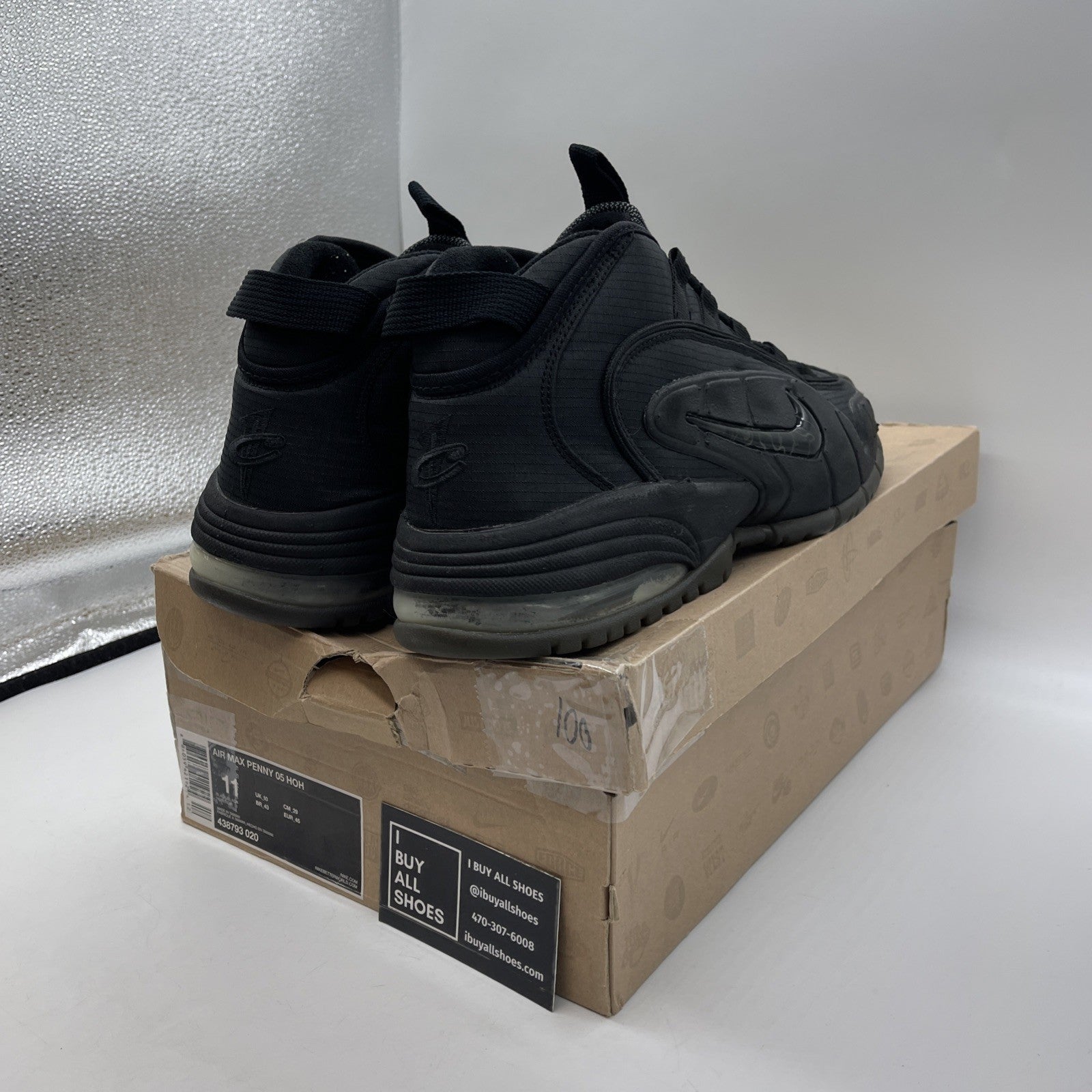 Size 11 - Nike Air Max Penny 05 Hoh Black Suede (438793-020)