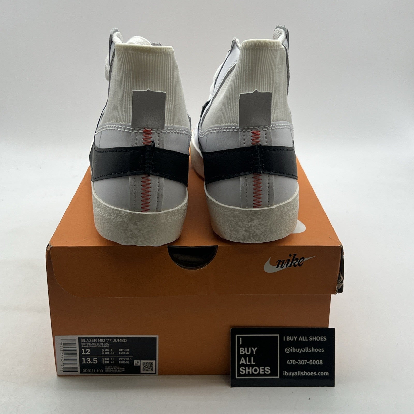 Size 12 - Nike Blazer '77 Jumbo Mid White Black (DD3111-100)