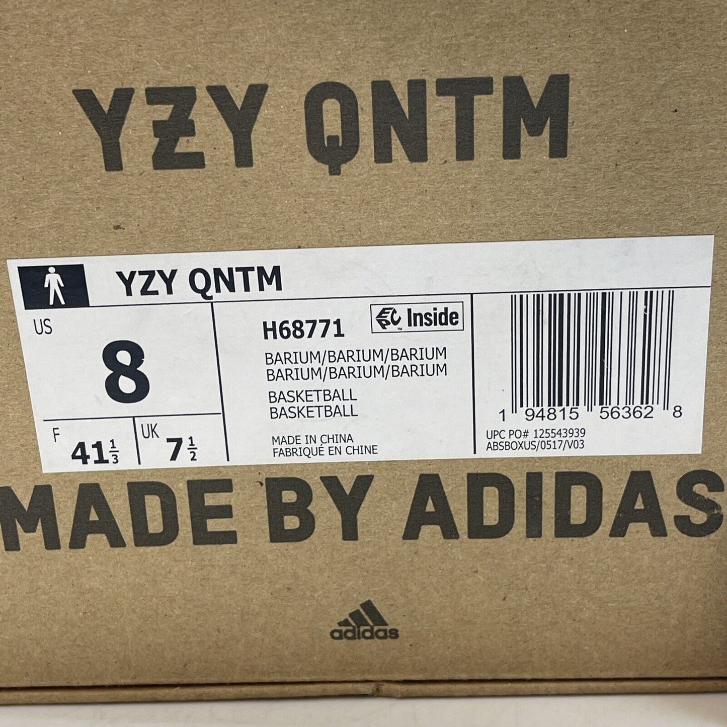 Size 8 - adidas Yeezy Quantum Barium White Grey Black Suede (H68771)