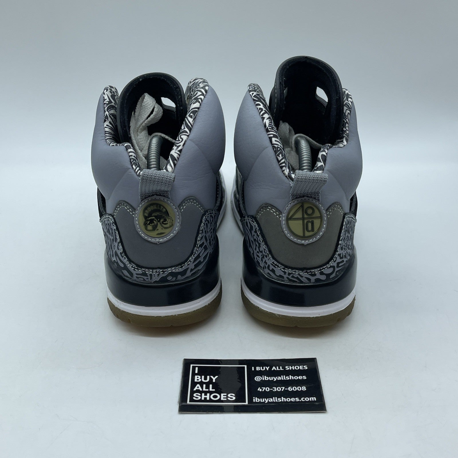 Size 9 - Jordan SpizIke Light Graphite Grey Black Suede Leather (315371-091)