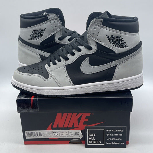 Size 10 - Jordan 1 Retro OG High Shadow 2.0 Grey Black Suede (555088-035)