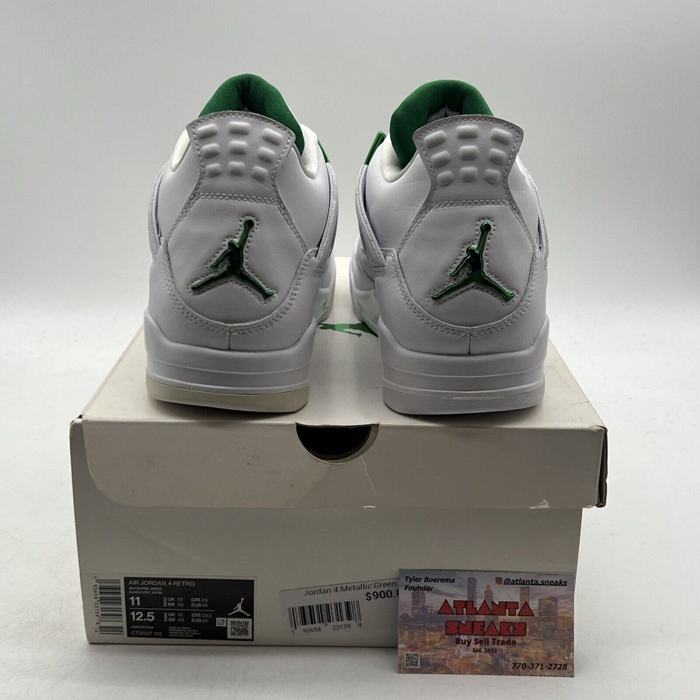 Size 11 - Air Jordan 4 Retro Green Metallic Leather (CT8527-113)