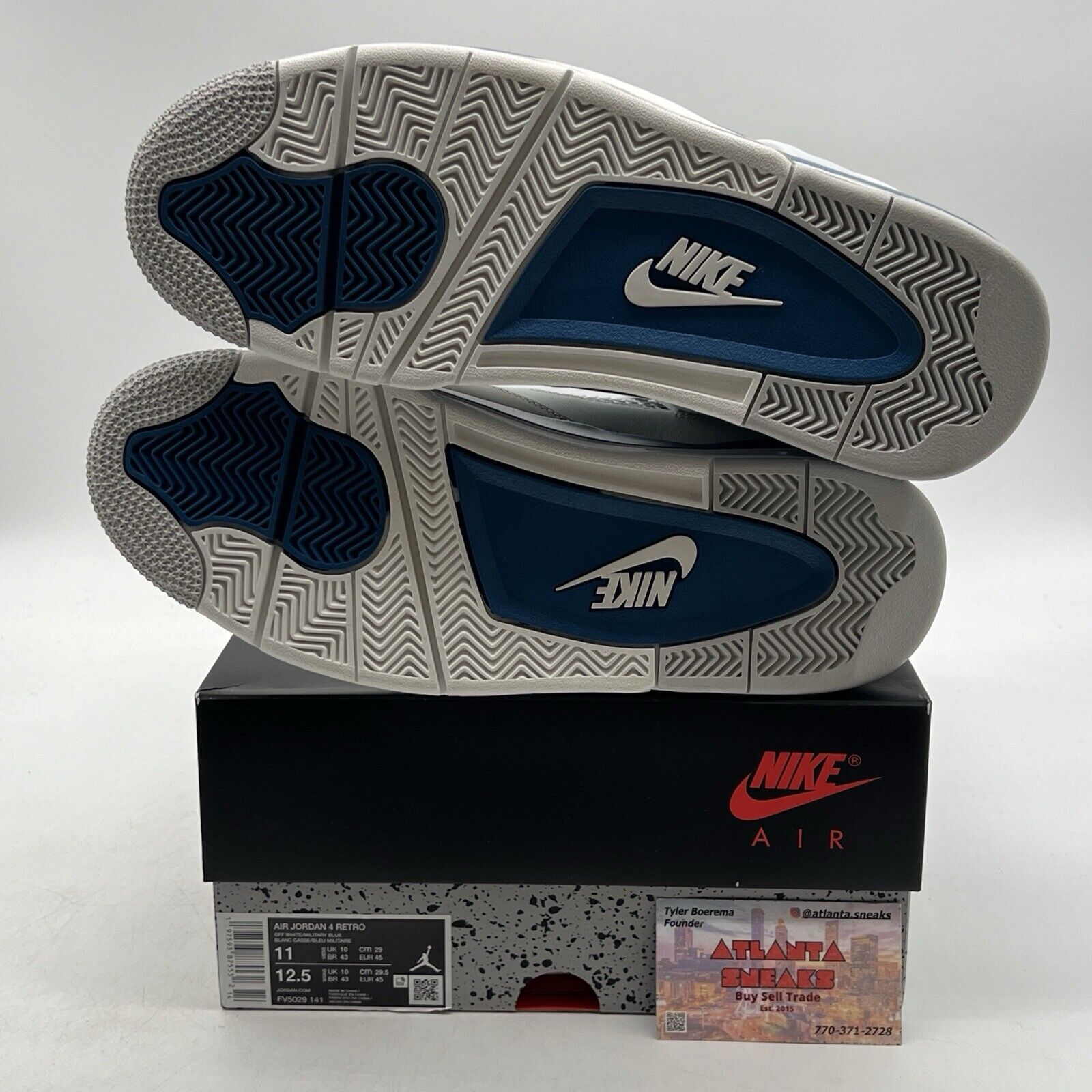 Size 11 - Air Jordan 4 Retro 2024 Military Blue White Leather (FV5029-141)
