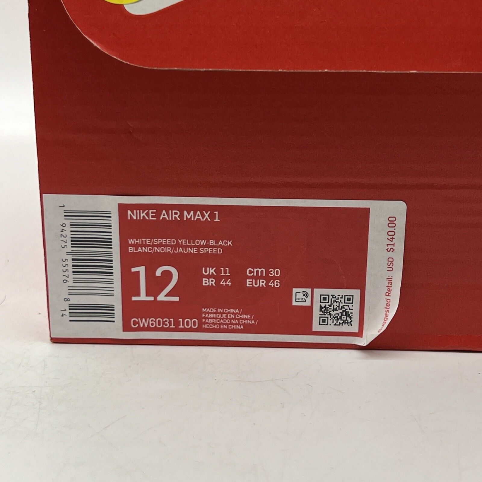 Size 12 - Nike Air Max 1 Daisy - CW6031-100 White Grey Blue Green (CW6031-100)