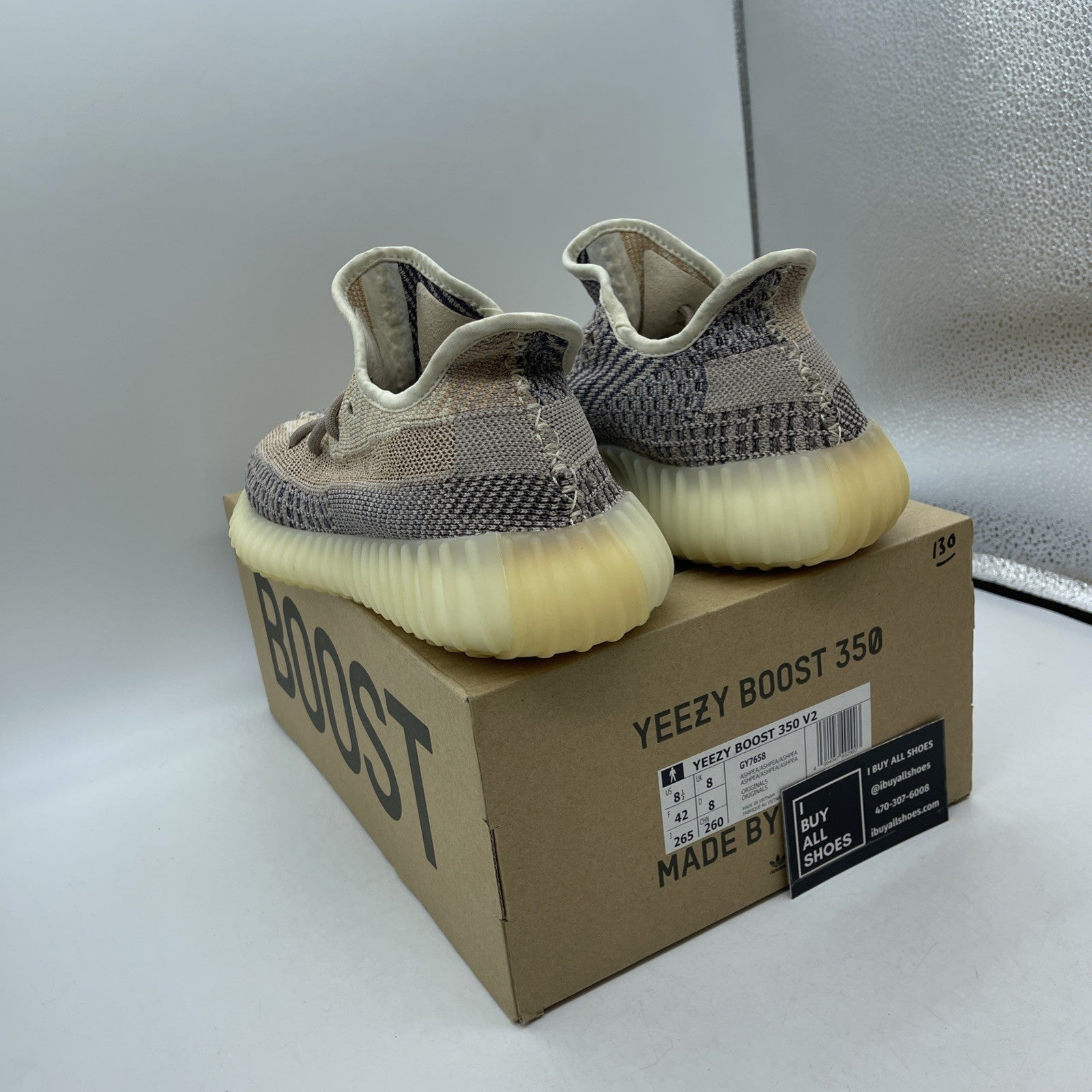 Size 8.5 - adidas Yeezy Boost 350 V2 Ash Pearl Purple Yellow (BY7658)