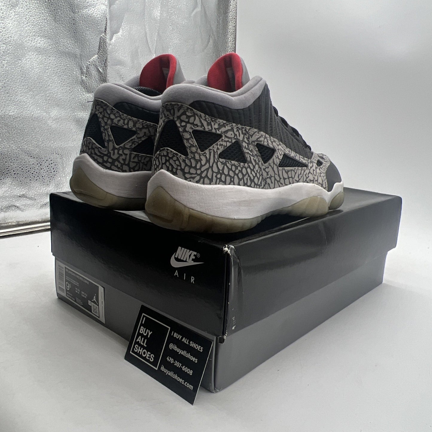 Size 9.5 - Air Jordan 11 Retro IE Low Black Cement (919712-006)