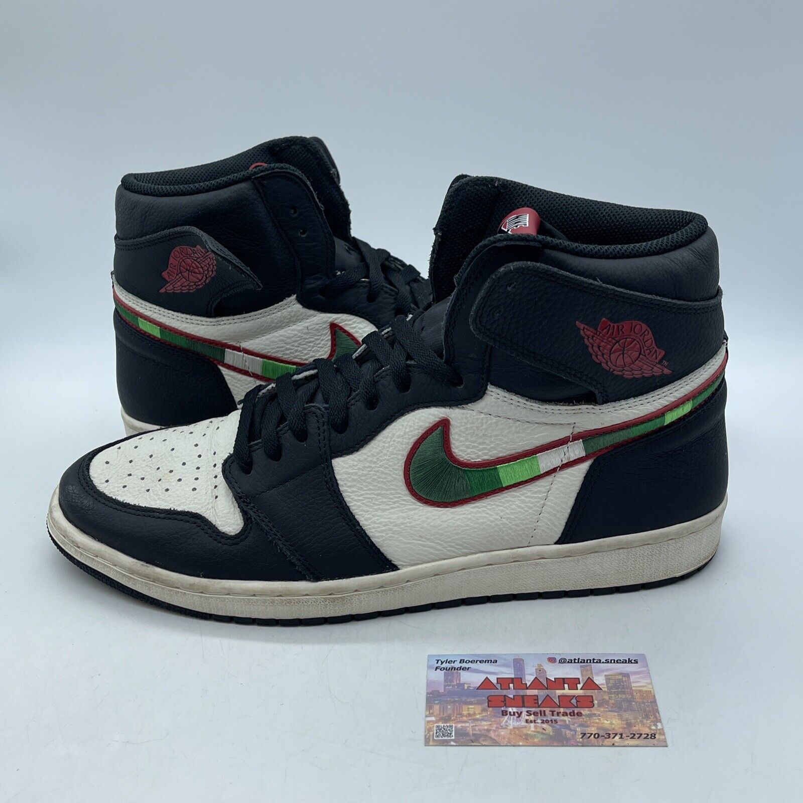 Size 13 - Air Jordan 1 Retro OG High A Star Is Born Black Green (555088-015)
