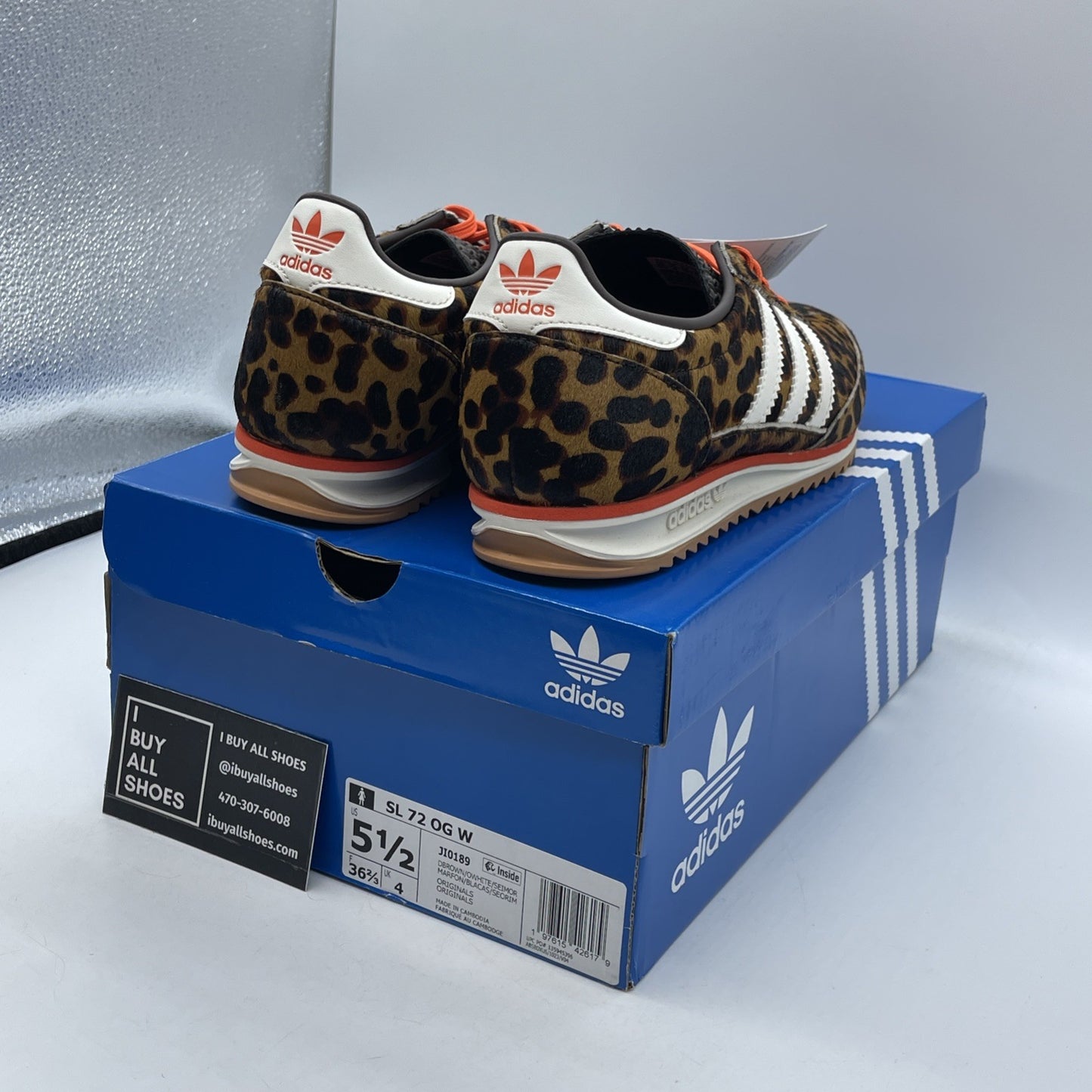 Size 5.5W - adidas SL72 OG Cheetah Pack Impact Orange Brown (JI0189)