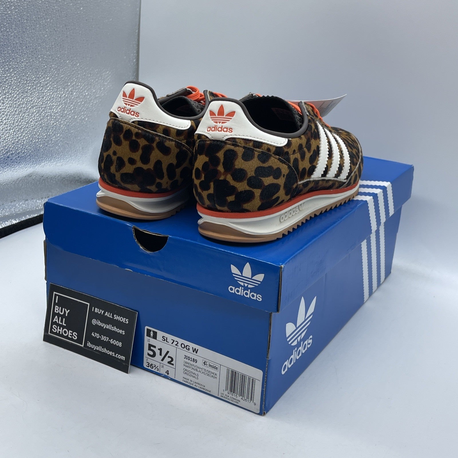 Size 5.5W - adidas SL72 OG Cheetah Pack Impact Orange Brown (JI0189)