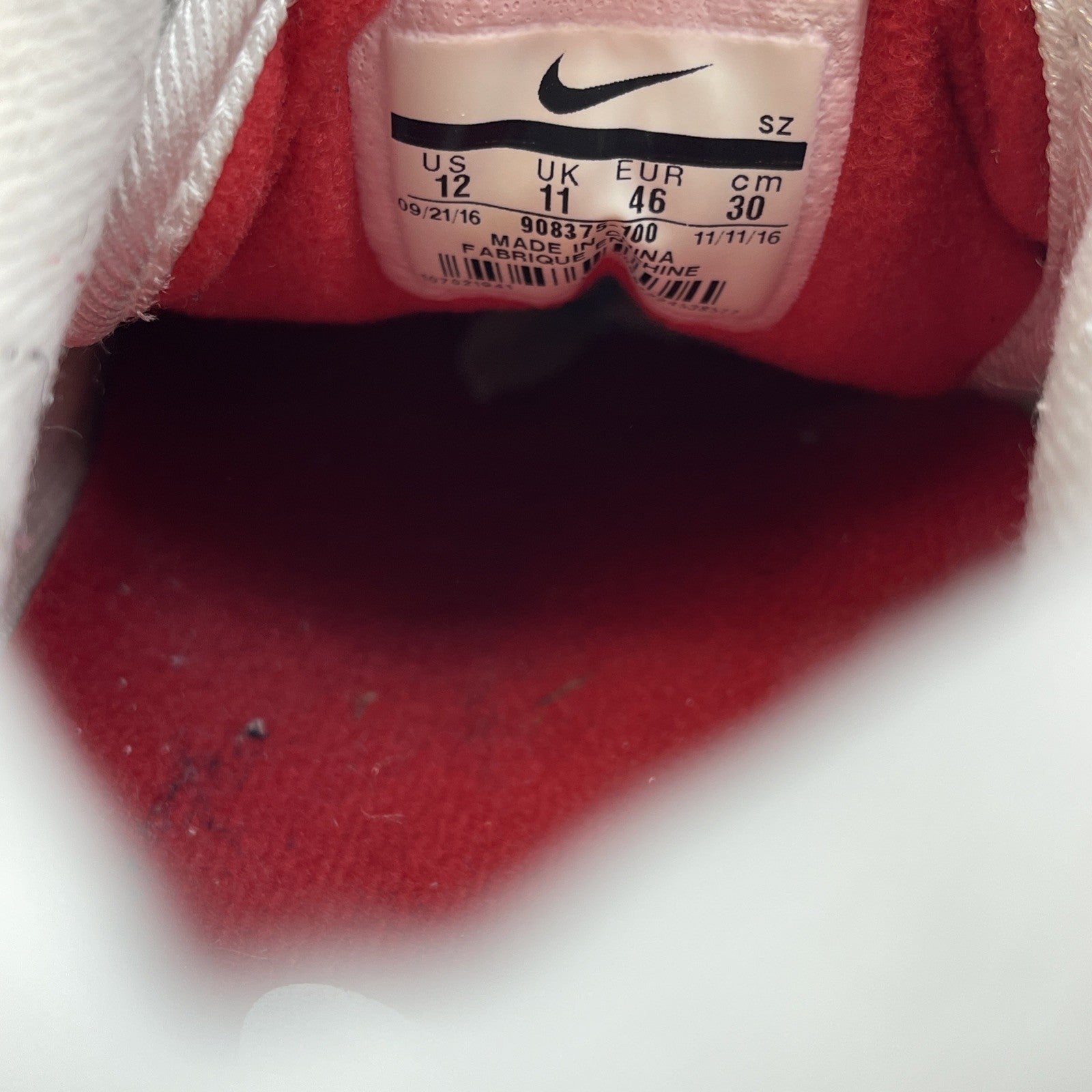 Size 12 - Nike Air Max 1 OG Anniversary Red Grey White Suede (908375-100)
