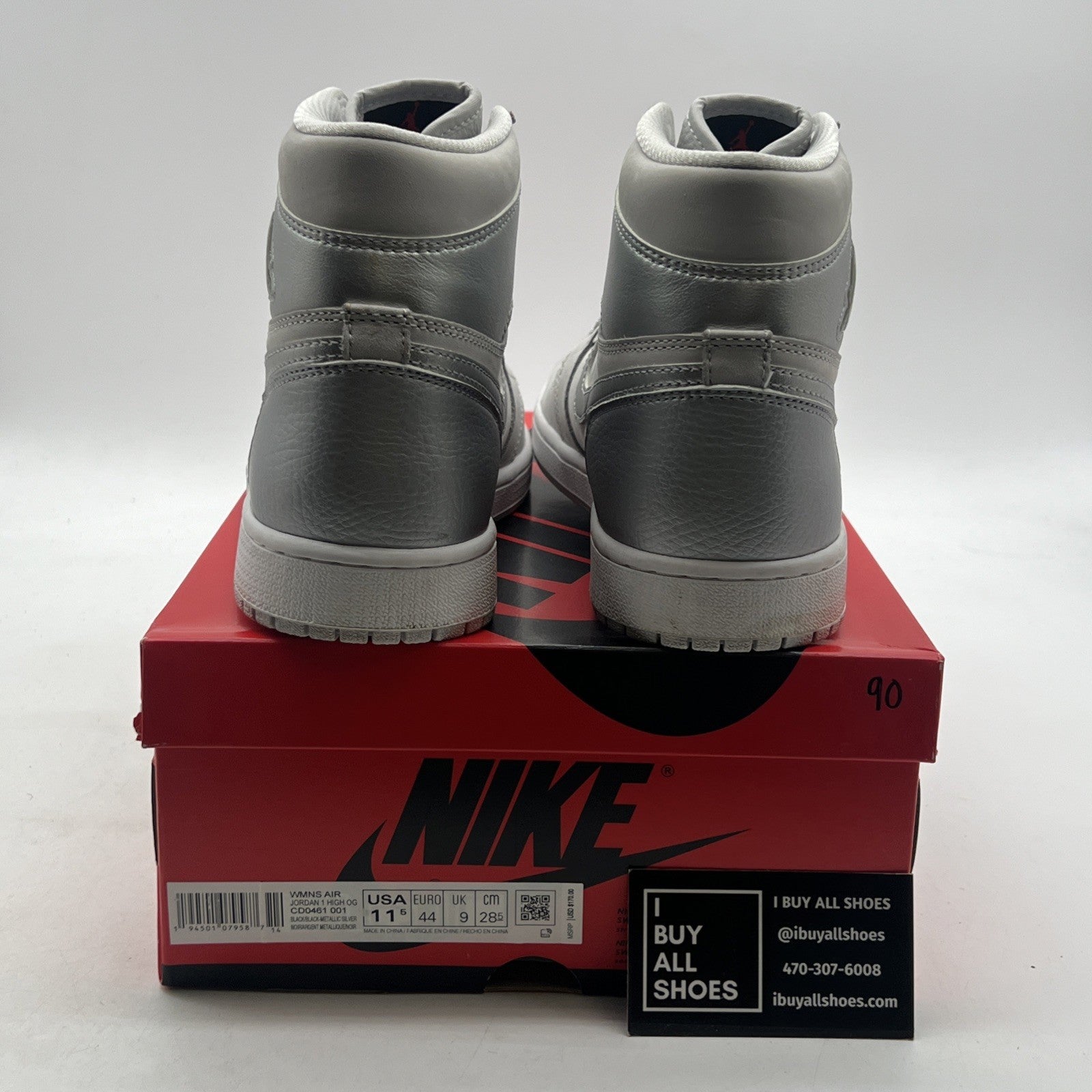 Size 11.5W - Air Jordan 1 High OG Metallic Silver (CD0461-001)