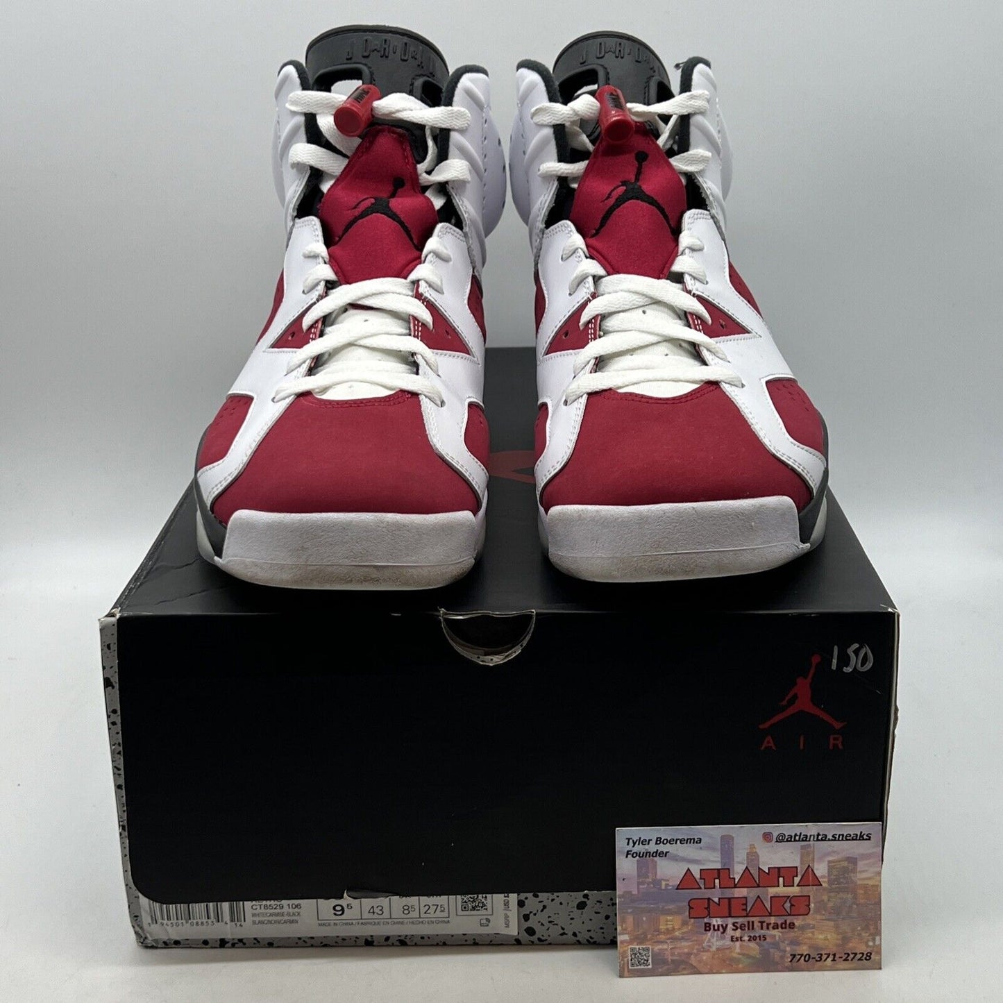 Size 9.5 - Jordan 6 Retro OG Mid Carmine White Leather Red Suede (CT8529-106)