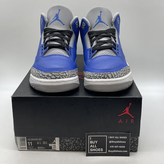 Size 11 - Jordan 3 Retro Varsity Royal Blue Grey Suede Leather (CT8532-400)