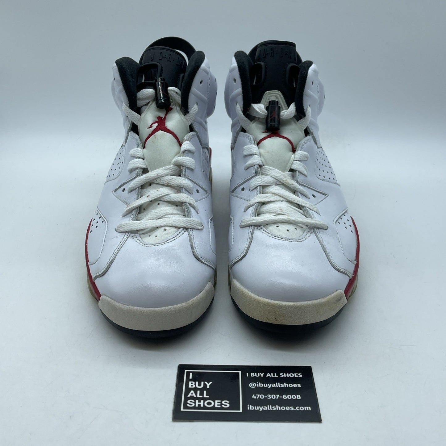 Size 9 - Air Jordan 6 Retro Bulls White Red Black Suede Leather (384664-102)