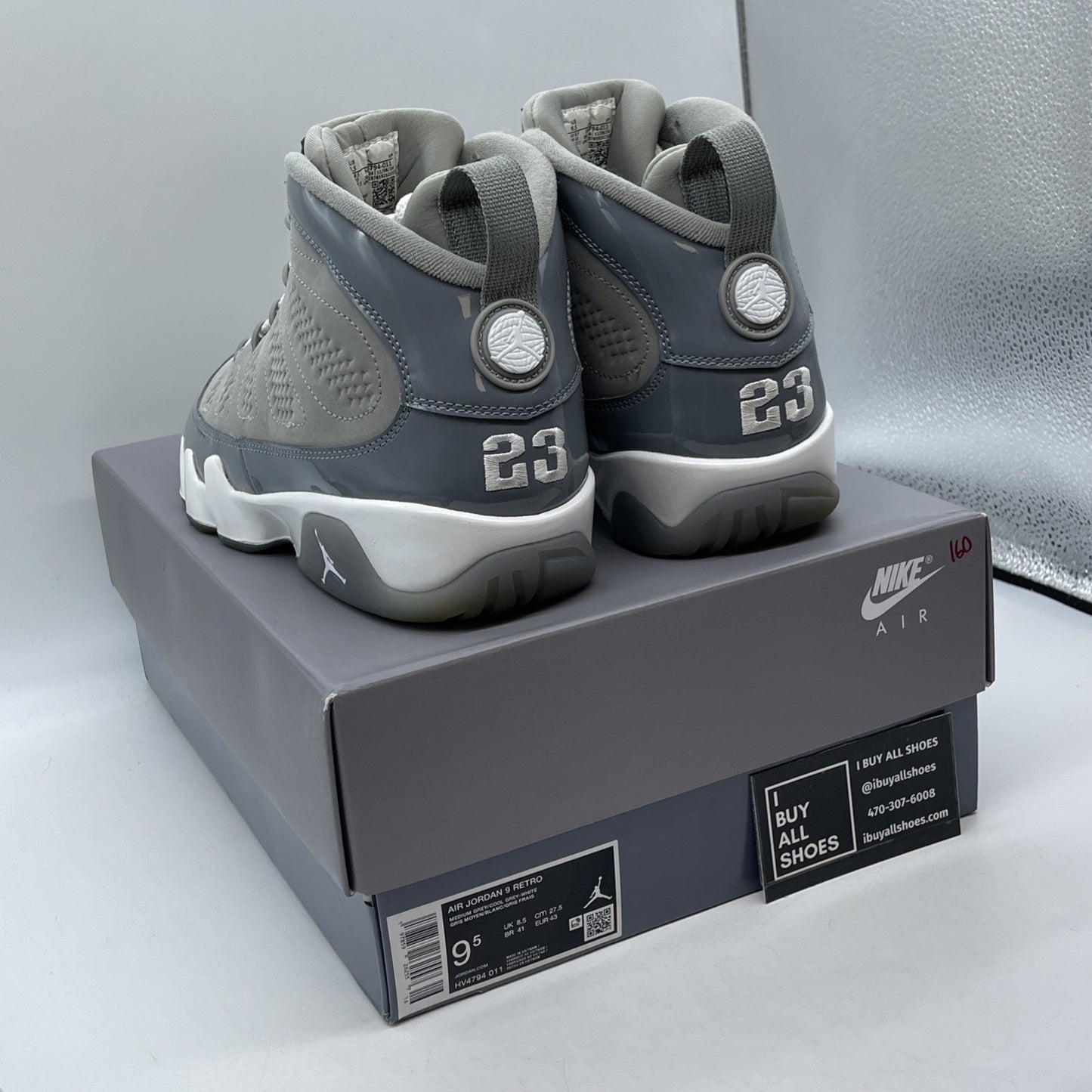 Size 9.5 - Air Jordan 9 Retro 2025 Cool Grey Suede Leather (HV4794-011)