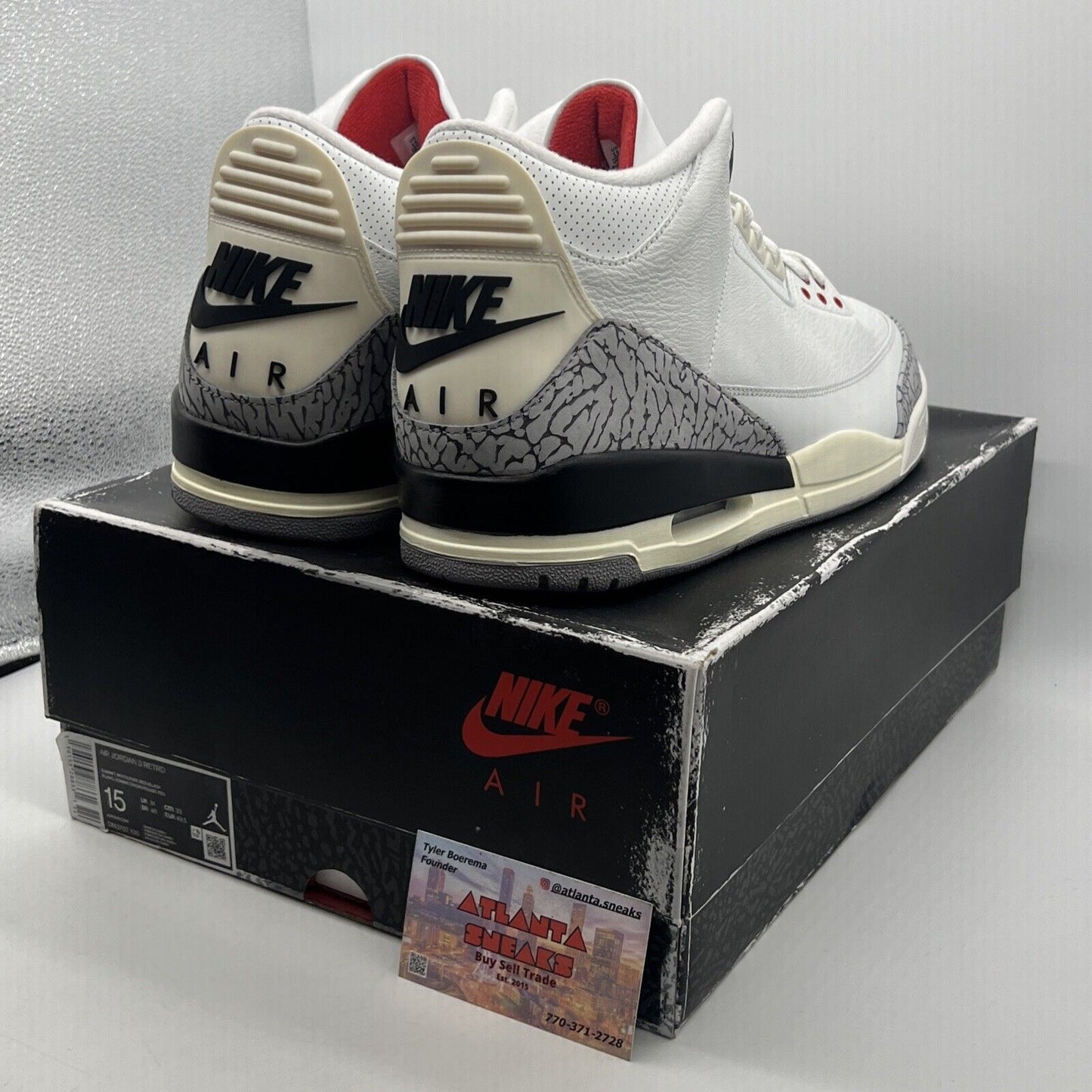 Size 15 - Jordan 3 Retro Mid White Cement Reimagined Red Black Grey (DN3707-100)