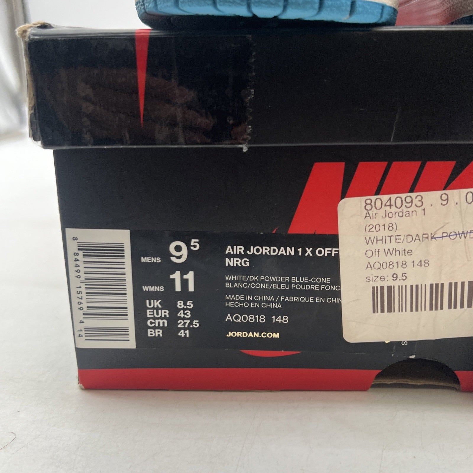 Size 9.5 - Air Jordan 1 Retro OG x Off-White High UNC (AQ0818-148)