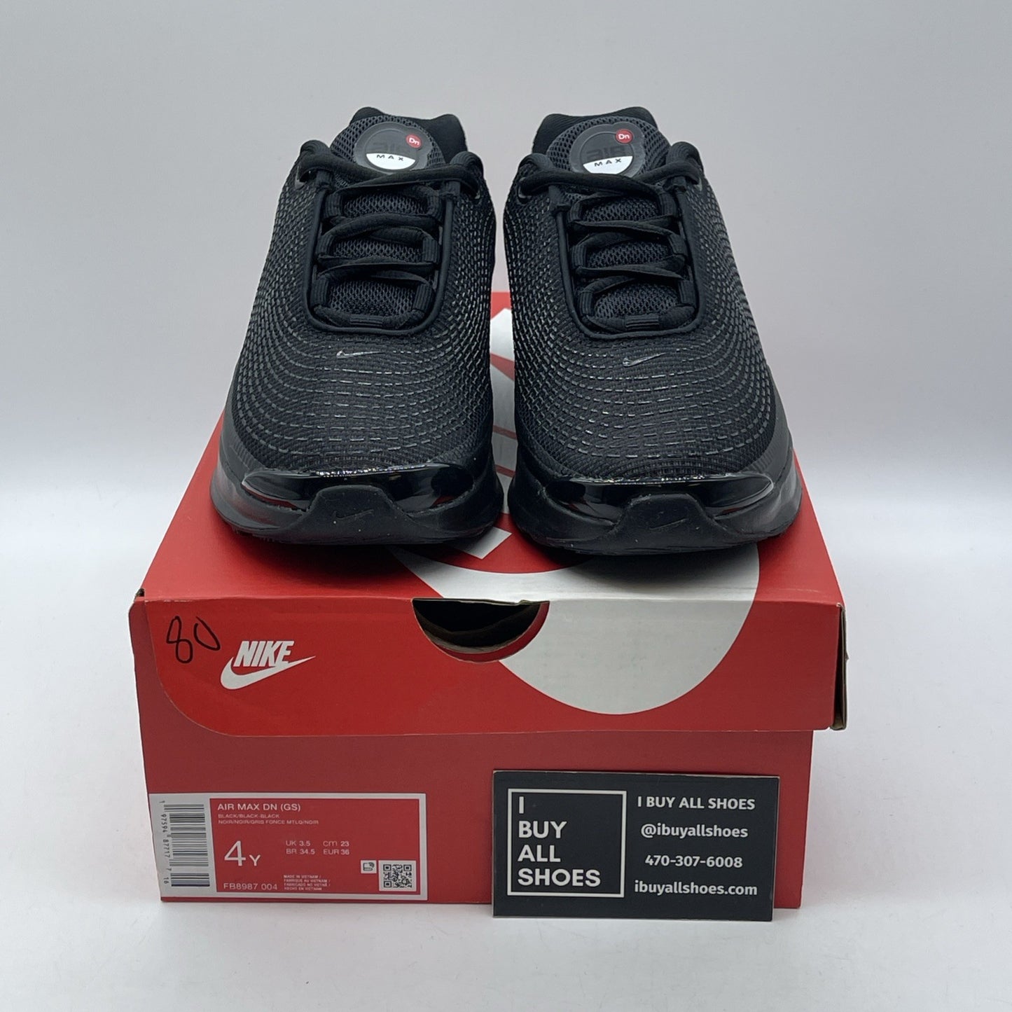 Size 4Y - Nike Air Max DN Black Suede Leather (FB8987 004)