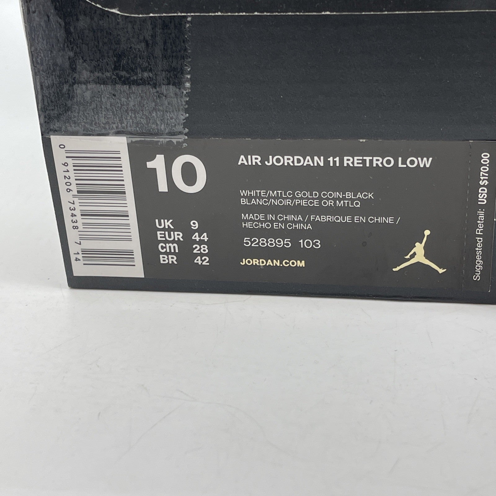 Size 10 - Air Jordan 11 Retro Low Closing Ceremony Gold White (528895-103)