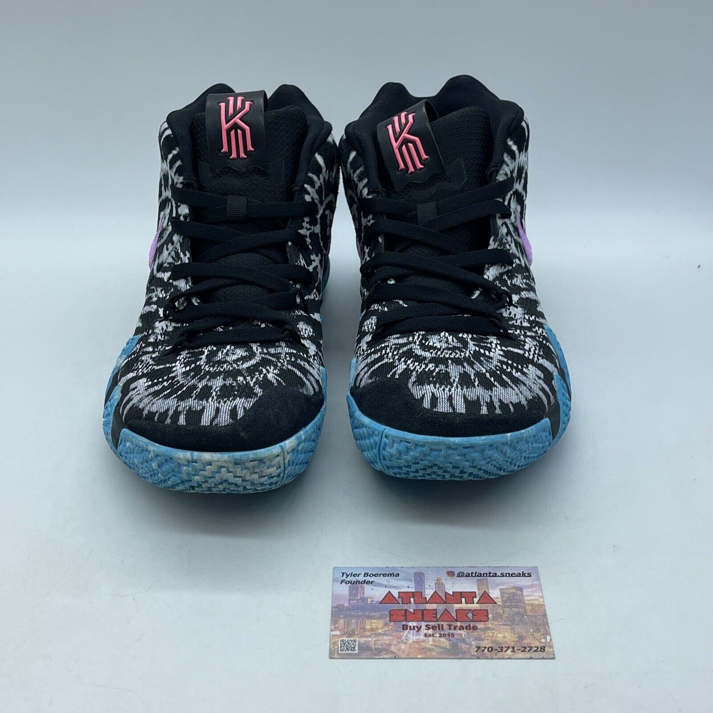 Size 10 - Nike Kyrie 4 All Star Black Blue Purple Leather Suede (AQ8623-001)