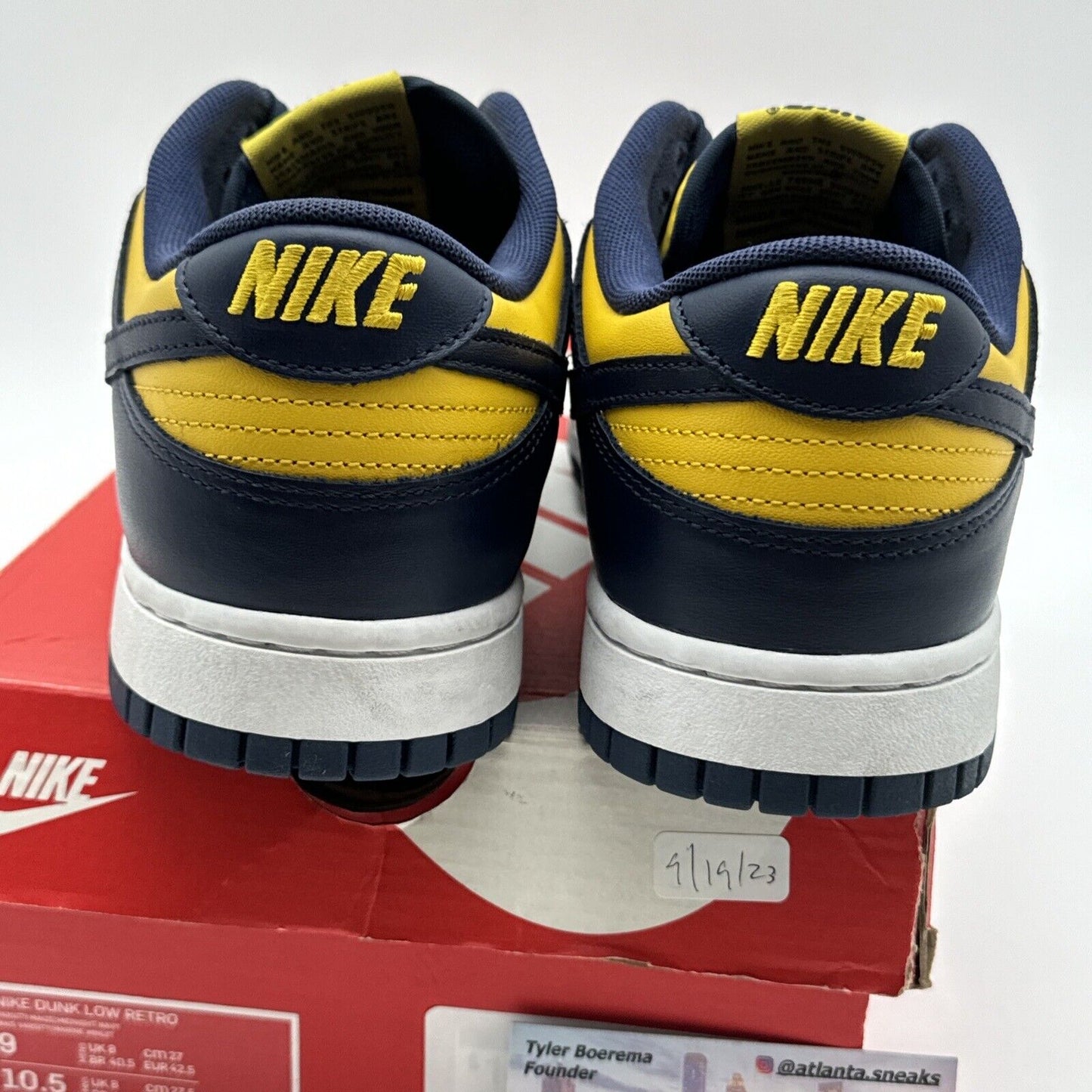 Size 9 - Nike Dunk Low Michigan 2021 Go Blue Yellow Leather OG All Nike Classic