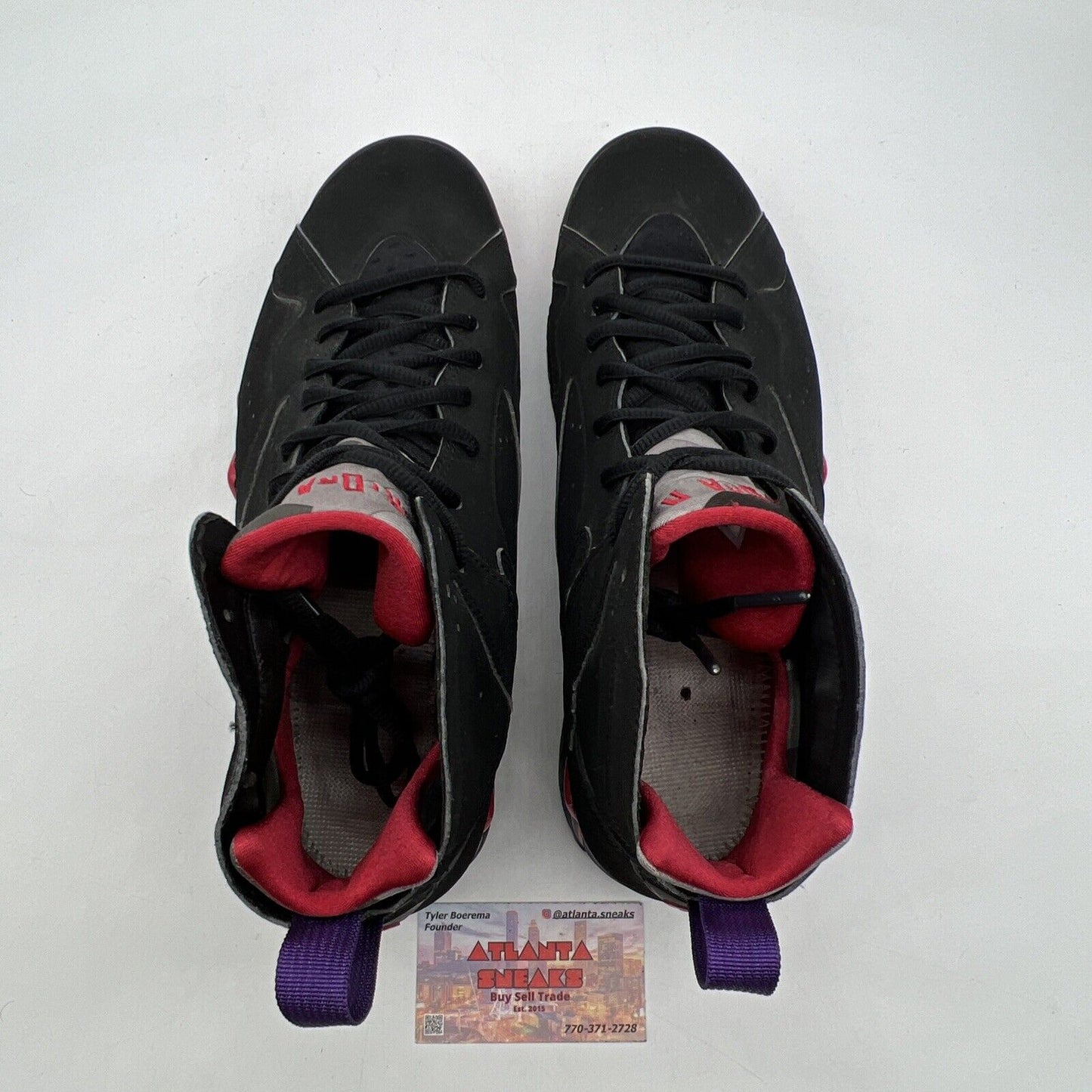 Size 11 - Air Jordan 7 Retro 2012 Raptor Black Red Purple Suede (304775-018)