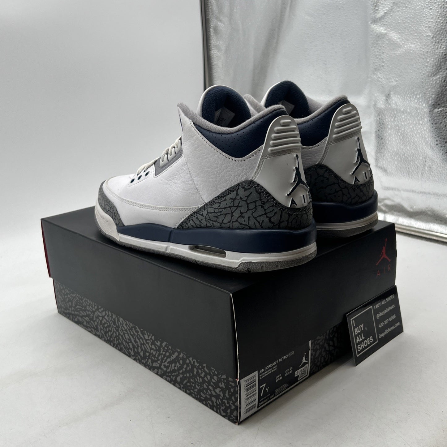 Size 7Y - Air Jordan 3 Retro Midnight Navy (DM0967-140)