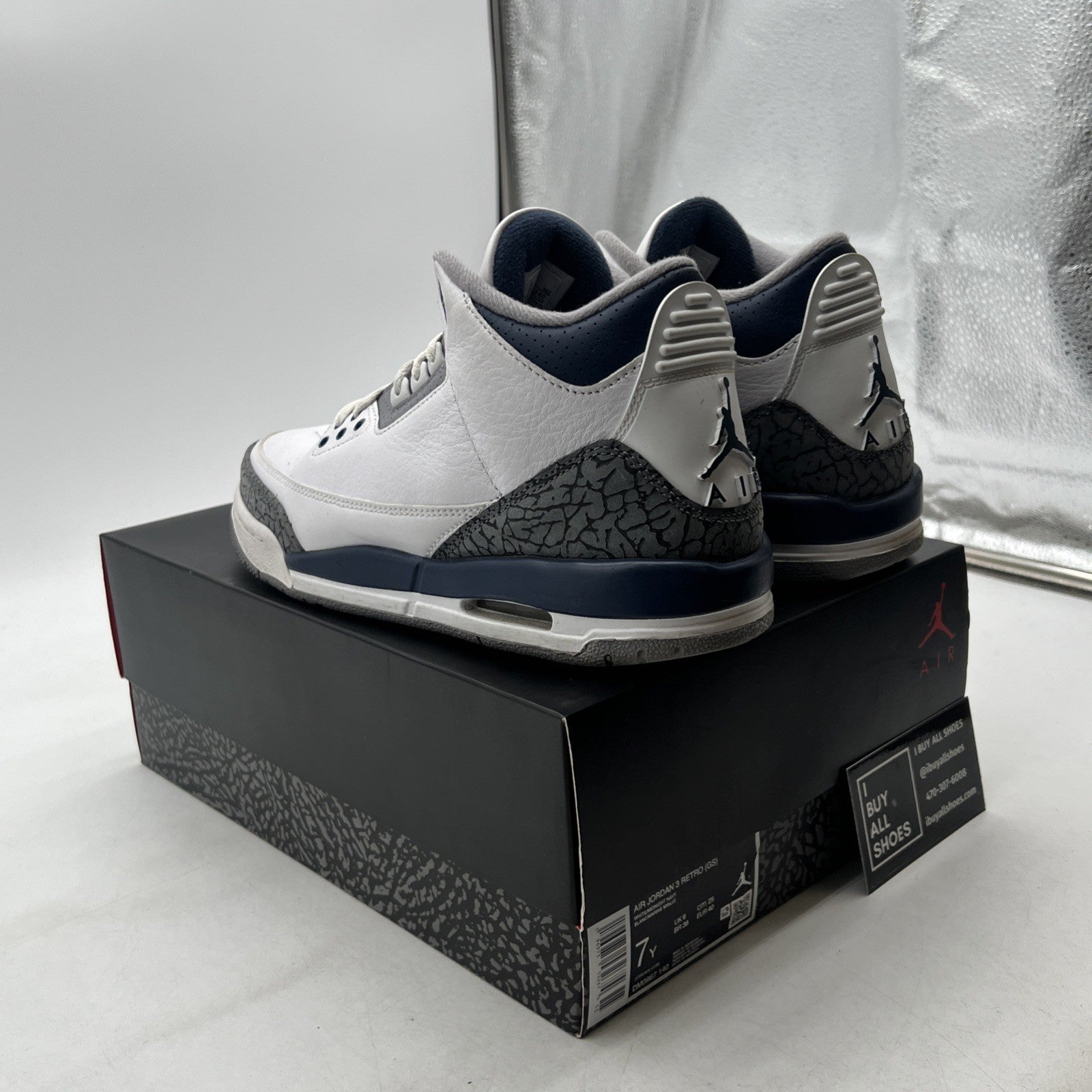 Size 7Y - Air Jordan 3 Retro Midnight Navy (DM0967-140)