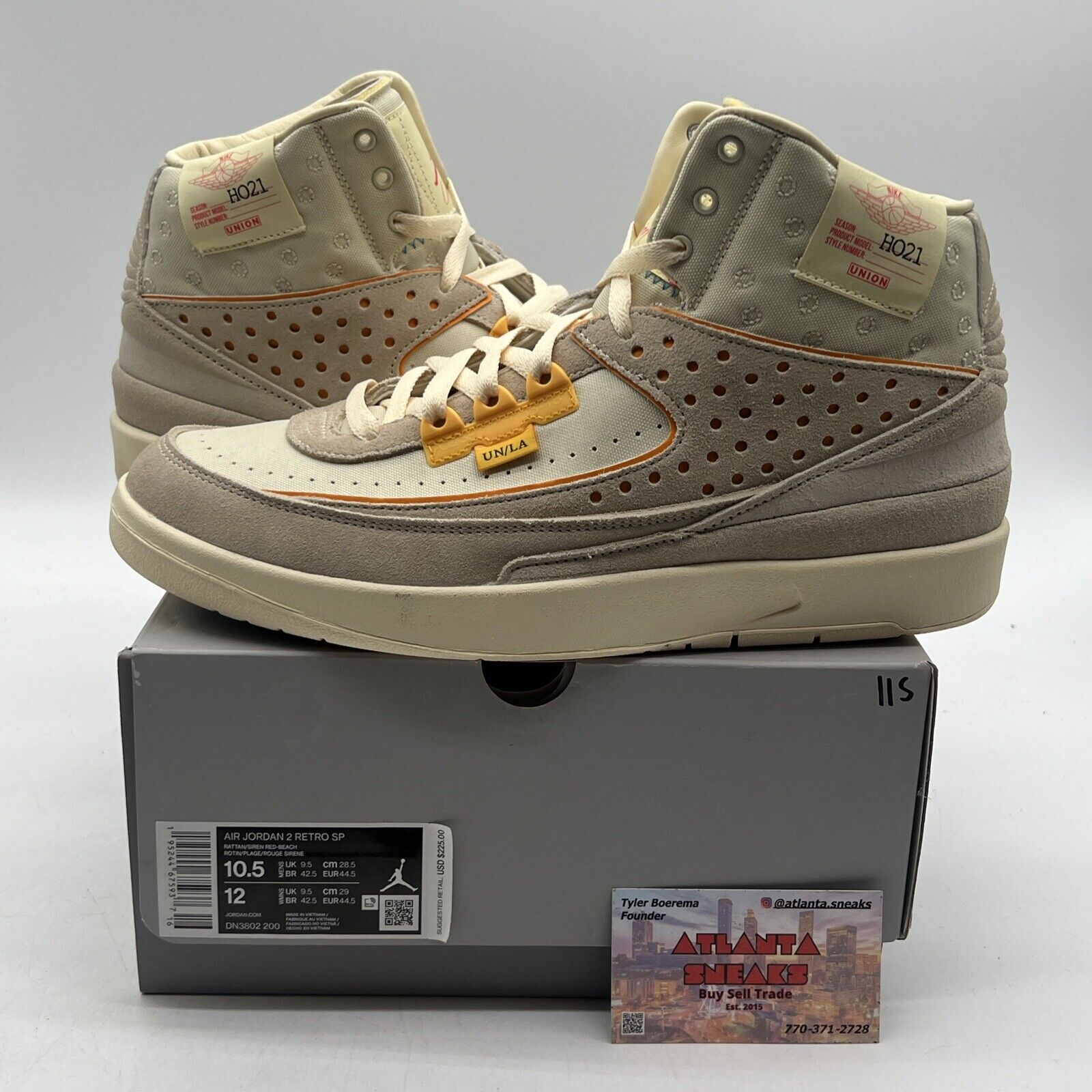 Size 10.5 - Union LA x Air Jordan 2 Retro SP Rattan Leather Suede (DN3802-200)