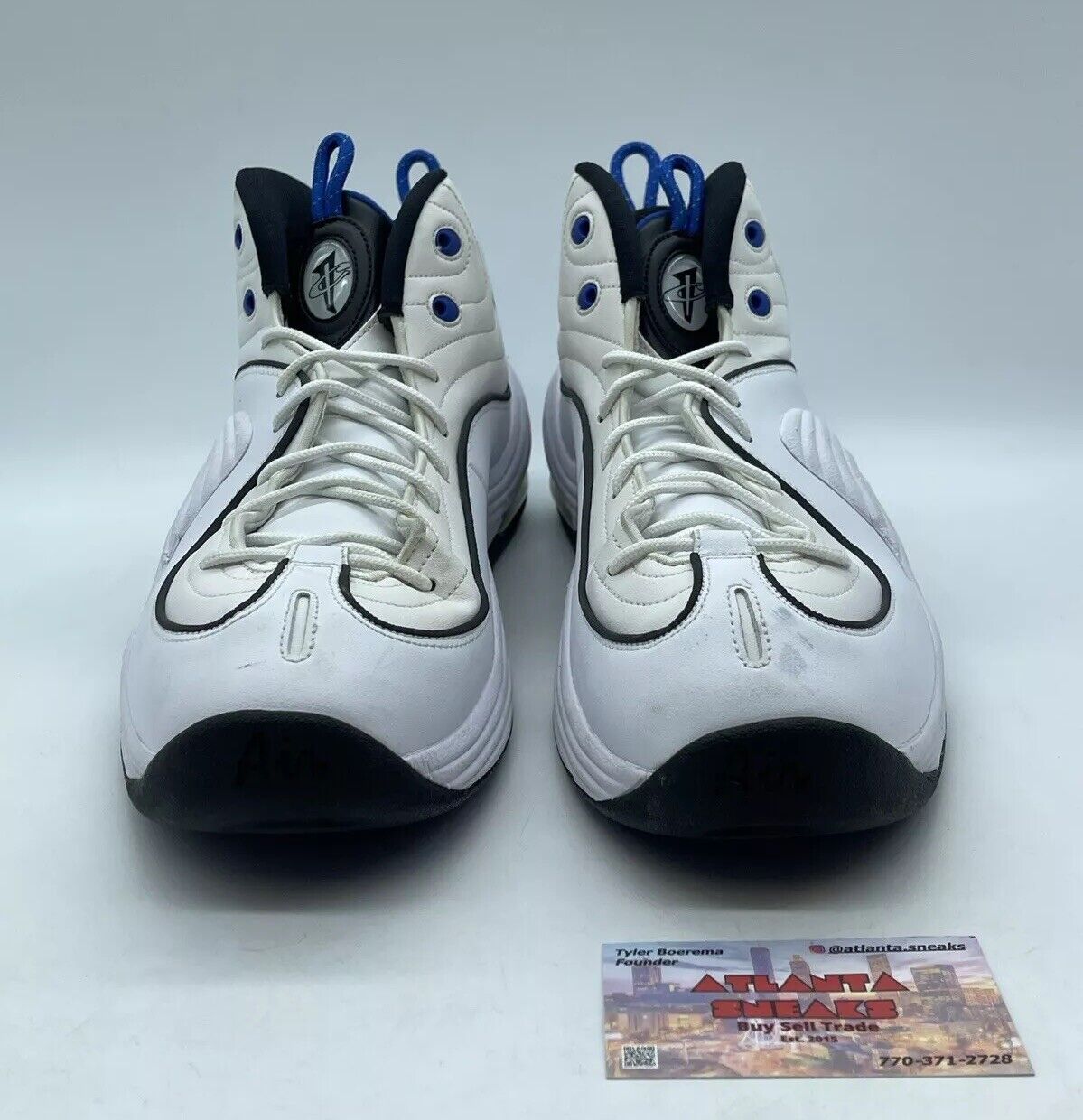 Size 13 - Nike Air Penny 2 2016 Home White Blue Black Leather (333886-100)