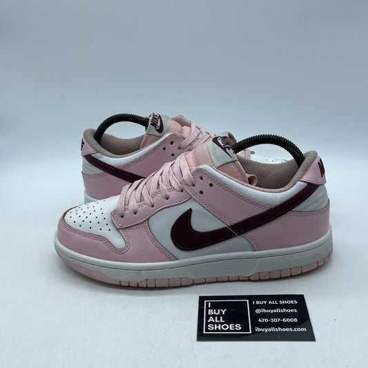 Size 8 - Dunk Low GS ‘Pink Foam’ Burgundy White Pink Leather Suede (CW1590-601)