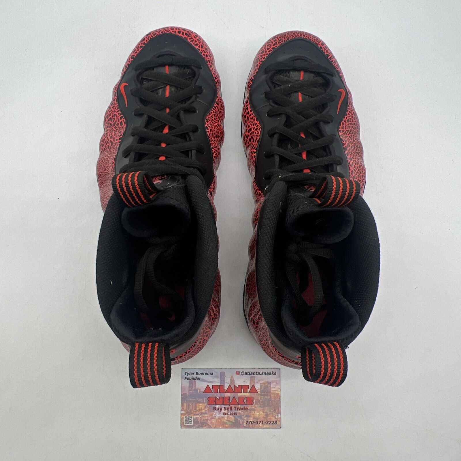 Size 9 - Nike Air Foamposite One Cracked Lava Black Red Leather (314996-014)