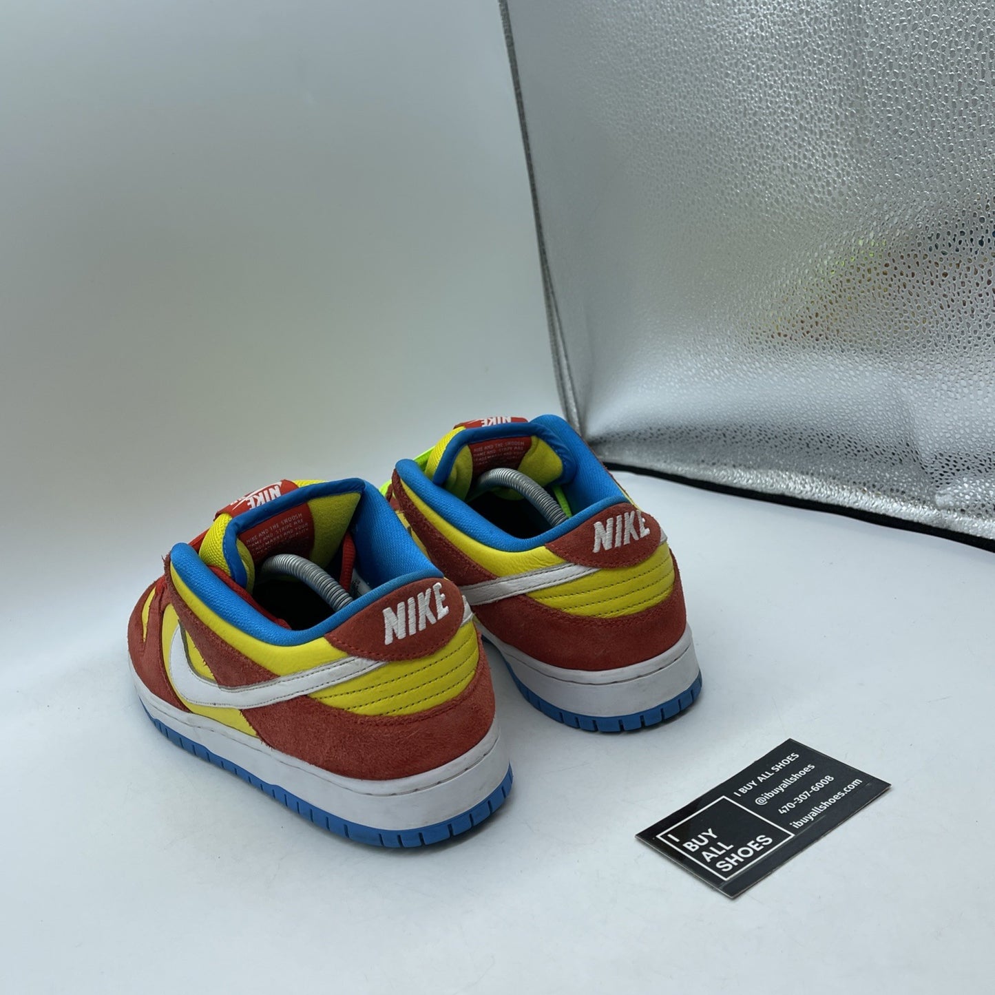 Size 10.5 - Nike SB Dunk Low Bart Simpson Red Yellow Suede Leather (BQ6817-602)