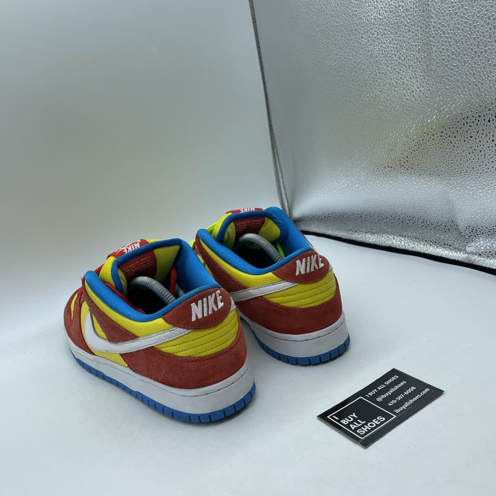 Size 10.5 - Nike SB Dunk Low Bart Simpson Red Yellow Suede Leather (BQ6817-602)