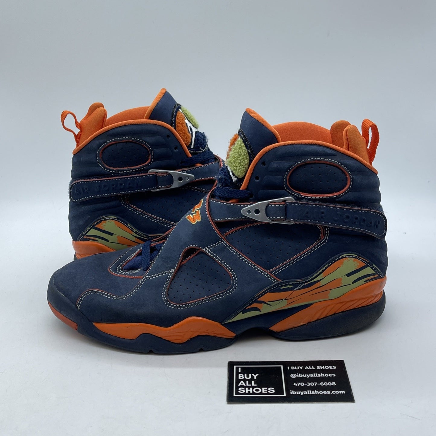 Size 9 - Air Jordan 8 Retro LS Pea Pods Blue Orange Suede (316324-481)