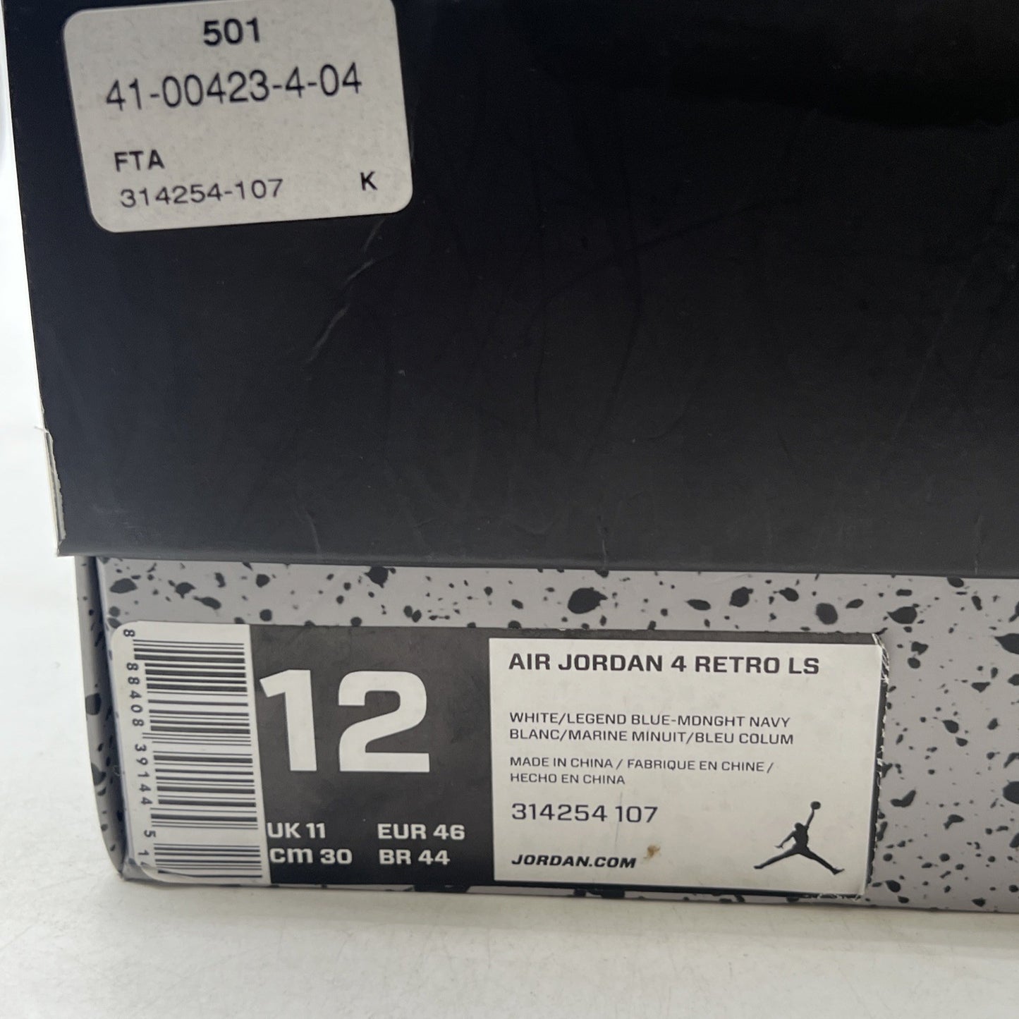 Size 12 - Air Jordan 4 Retro LS Columbia (314254-107)