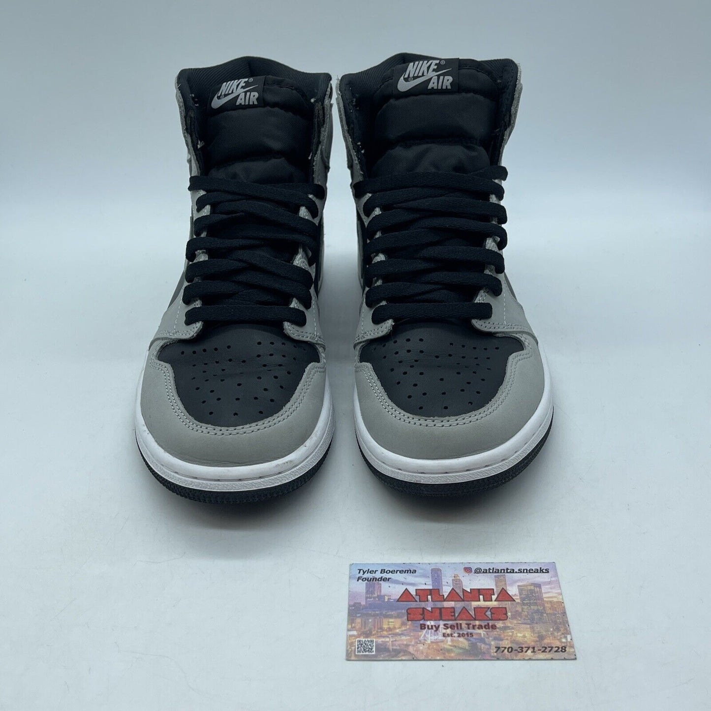 Size 8.5 - Jordan 1 Retro OG High Shadow 2.0 Black Grey Suede (555088-035)