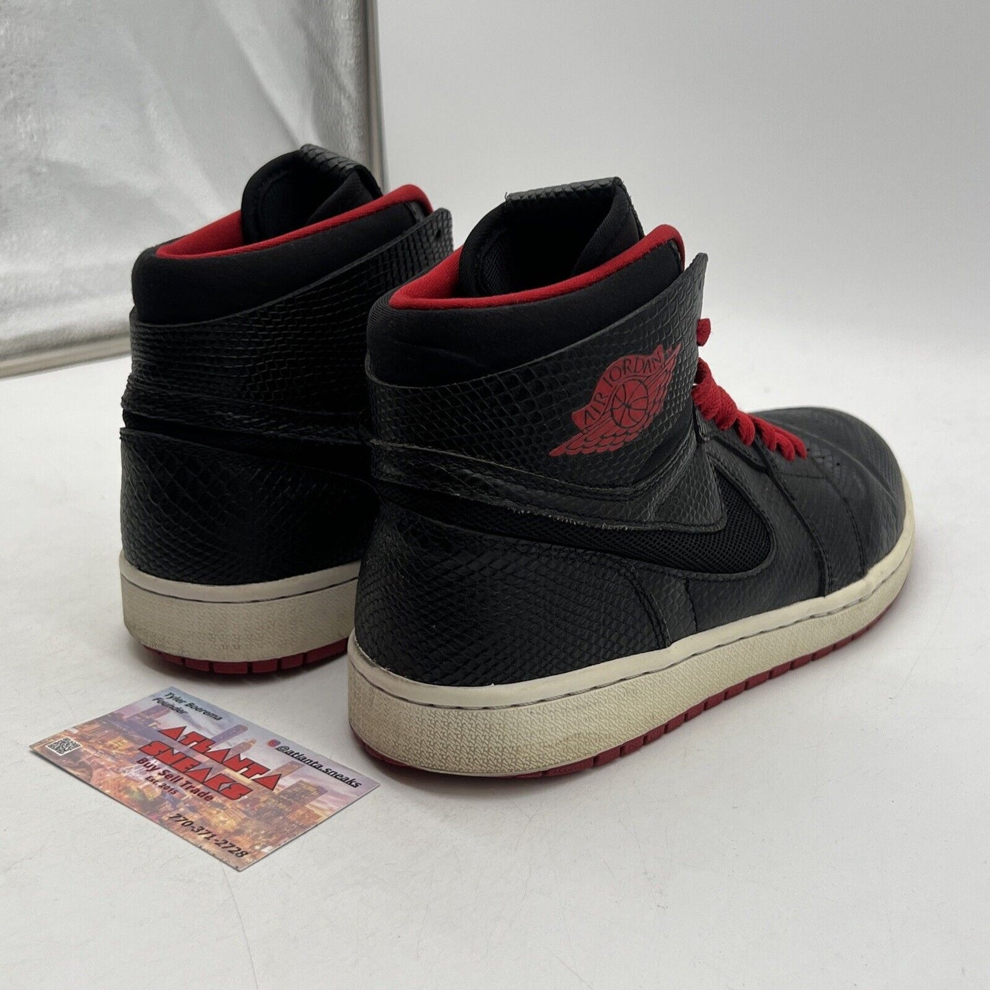 Size 9 - Air Jordan 1 Retro Nouveau High Snakeskin White Red (819176-001)