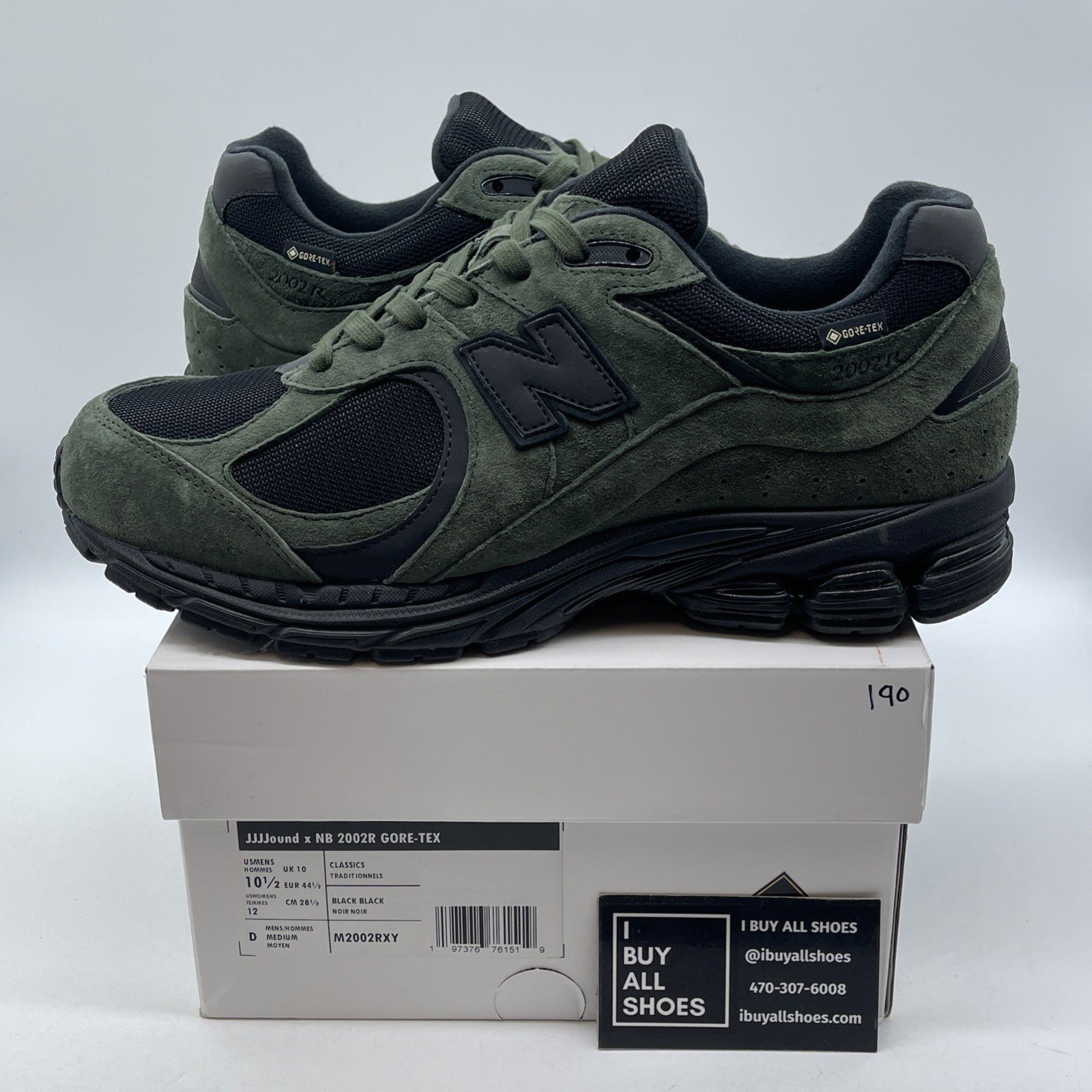 Size 10.5 - New Balance JJJJound x 2002R GORE-TEX Pine Green Black (M2002RXY)
