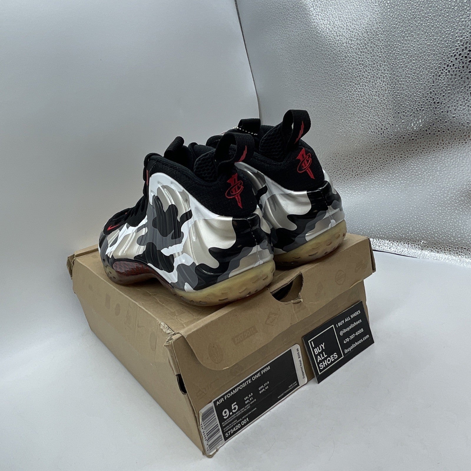 Size 9.5 - Nike Air Foamposite One PRM Fighter Jet (575420-001)