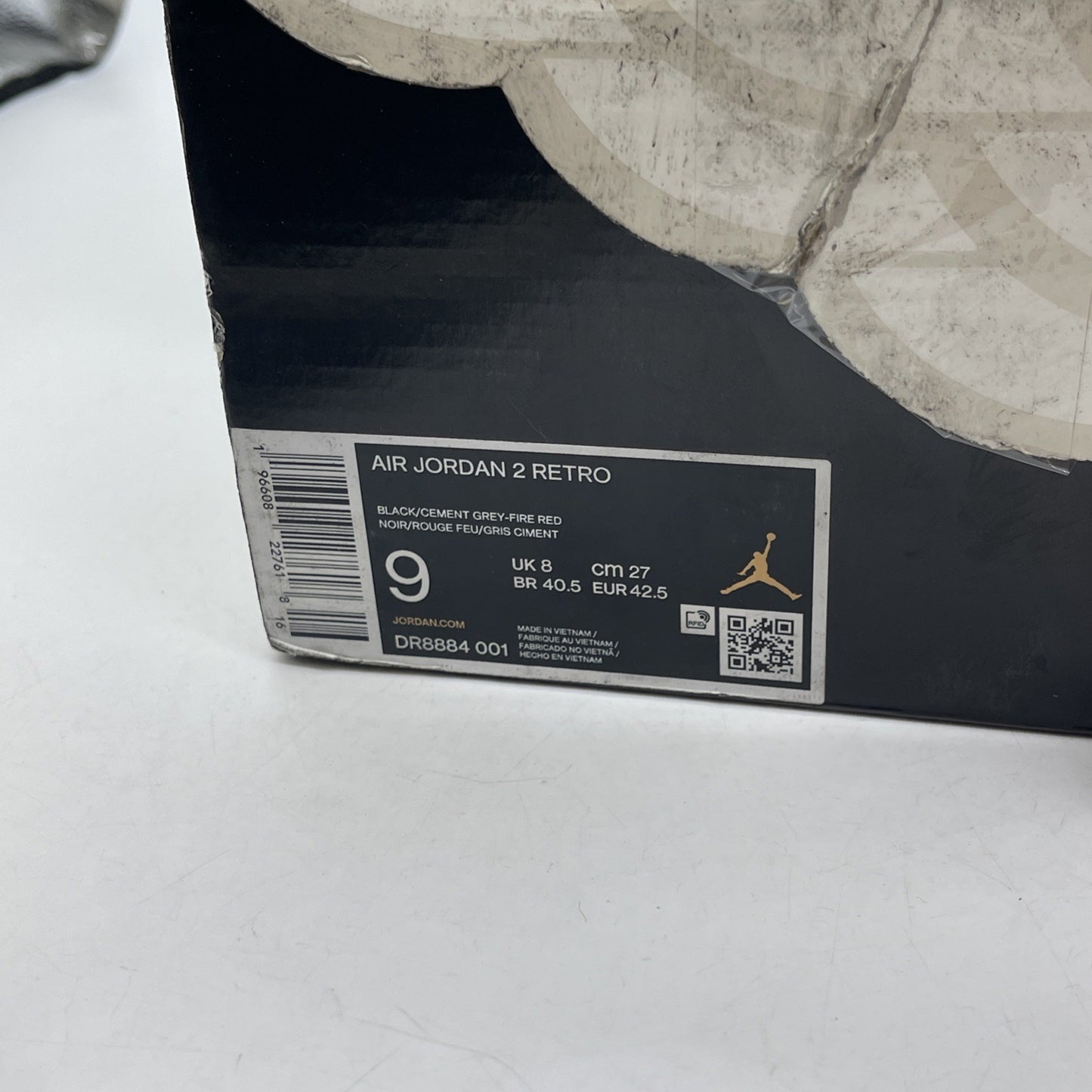 Size 9 - Air Jordan 2 Retro Black Cement Black Grey Leather (DR8884-001)