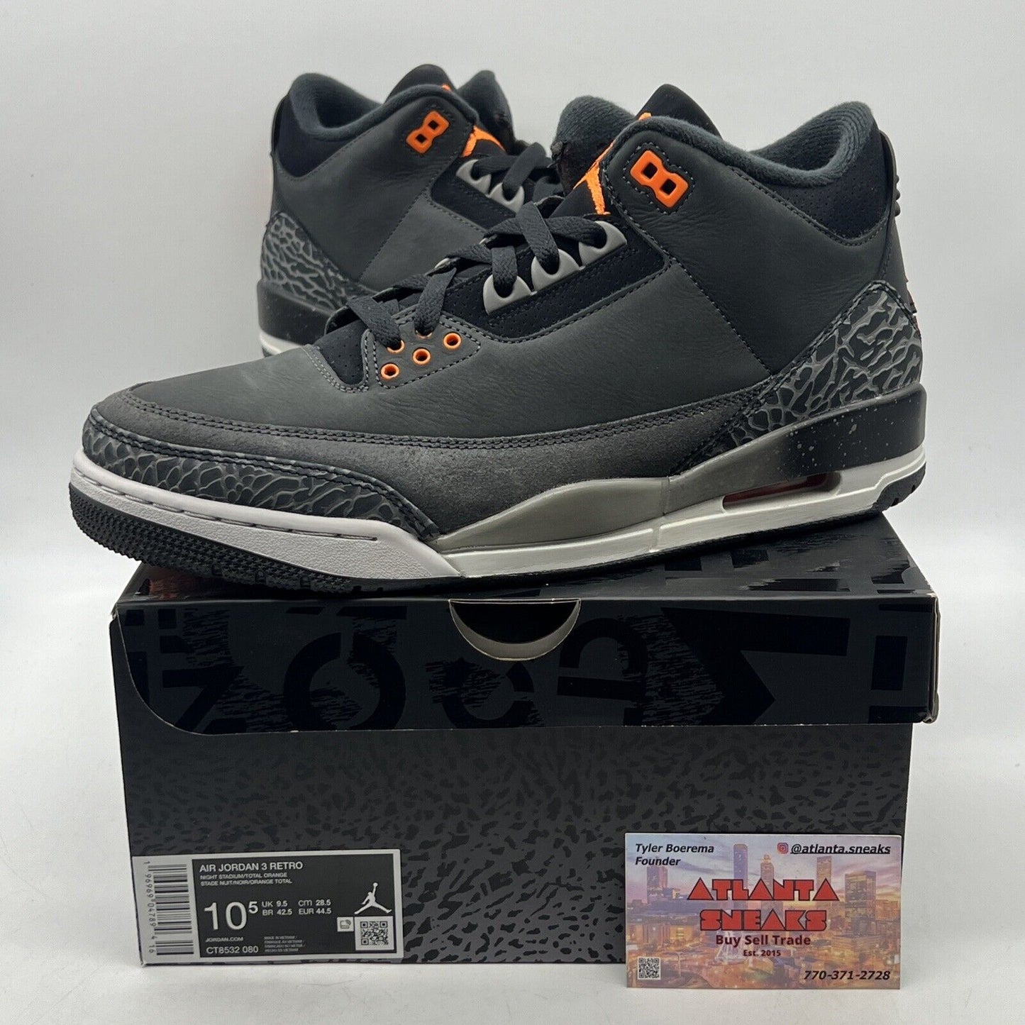 Size 10.5 - Jordan 3 Retro 2023 Mid Fear Grey Black Suede (CT8532-080)