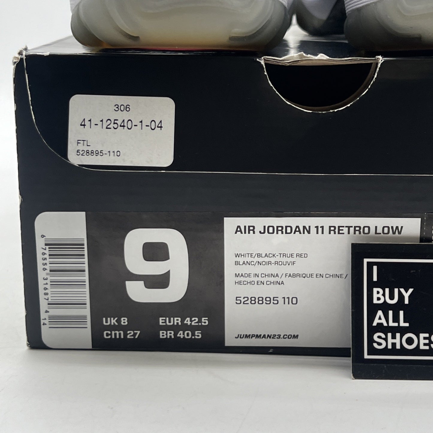 Size 9 - Air Jordan 11 Retro Low Tuxedo (528895-110)